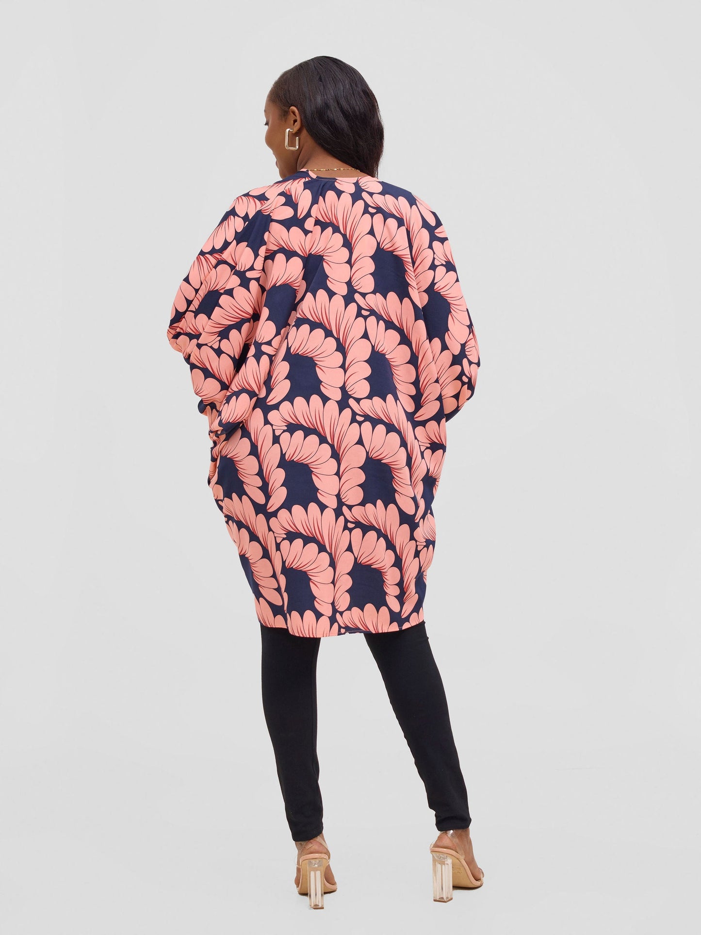 Vivo Pelia Butterfly Kimono - Navy / Peach Print