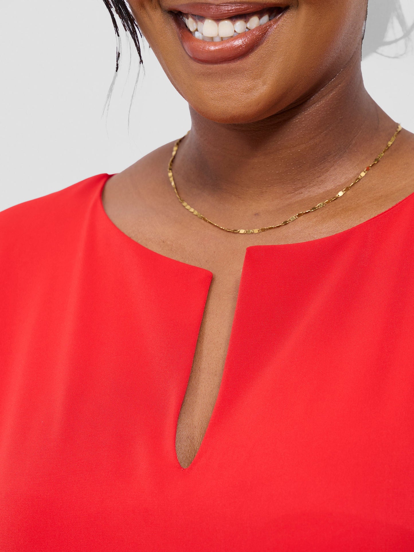 Vivo Pelia Round Neck Dress - Red