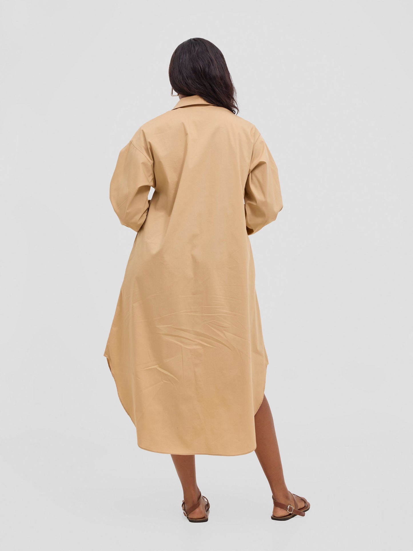 Safari Mansi Bishop Sleeve Shacket - Taupe