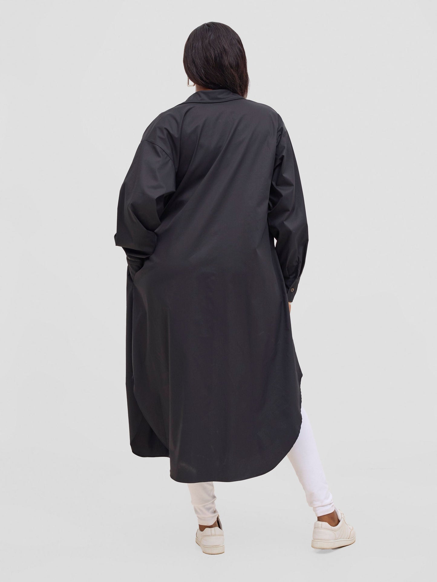 Safari Mansi Bishop Sleeve Shacket - Black