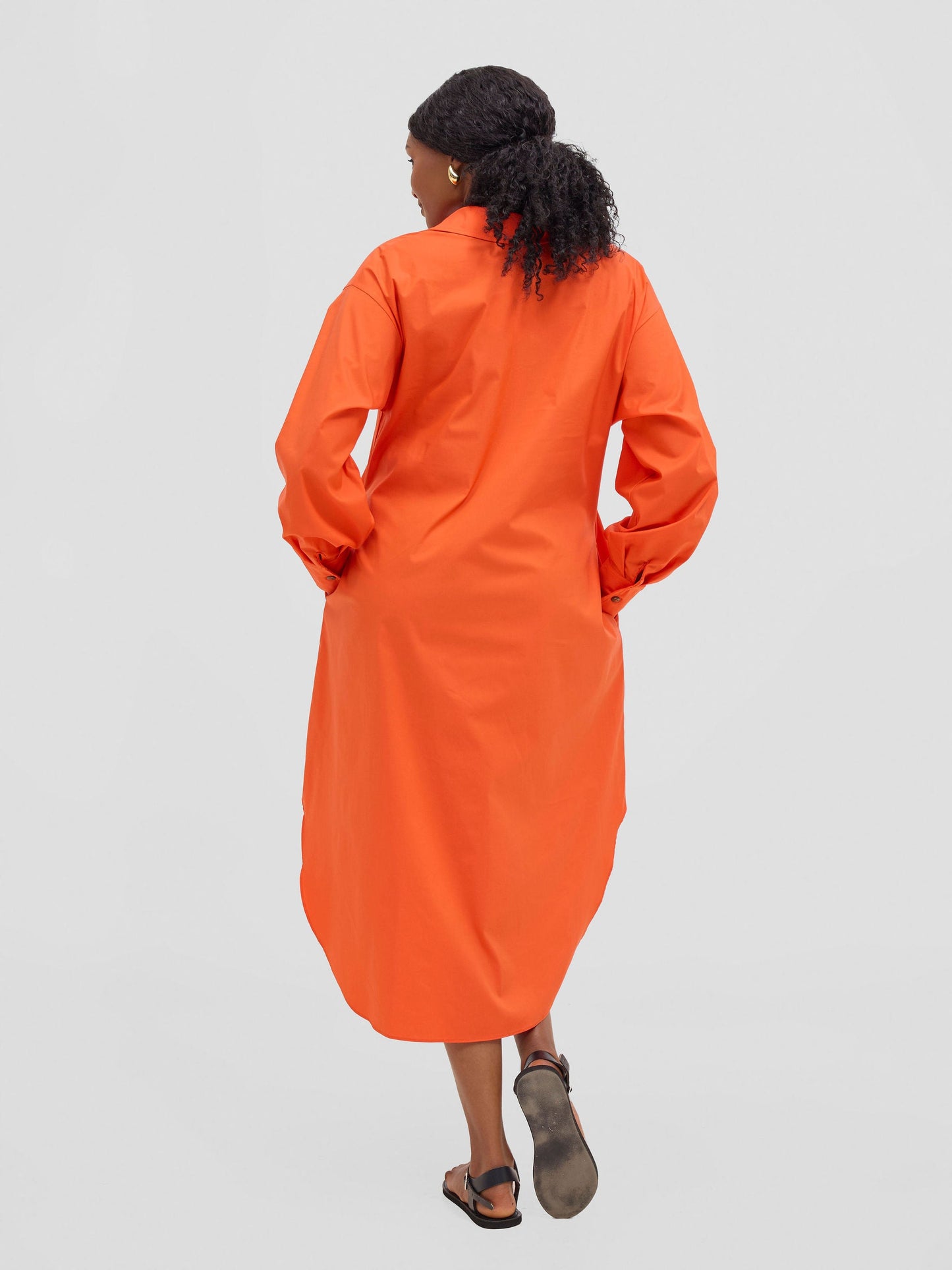 Safari Mansi Bishop Sleeve Shacket - Orange