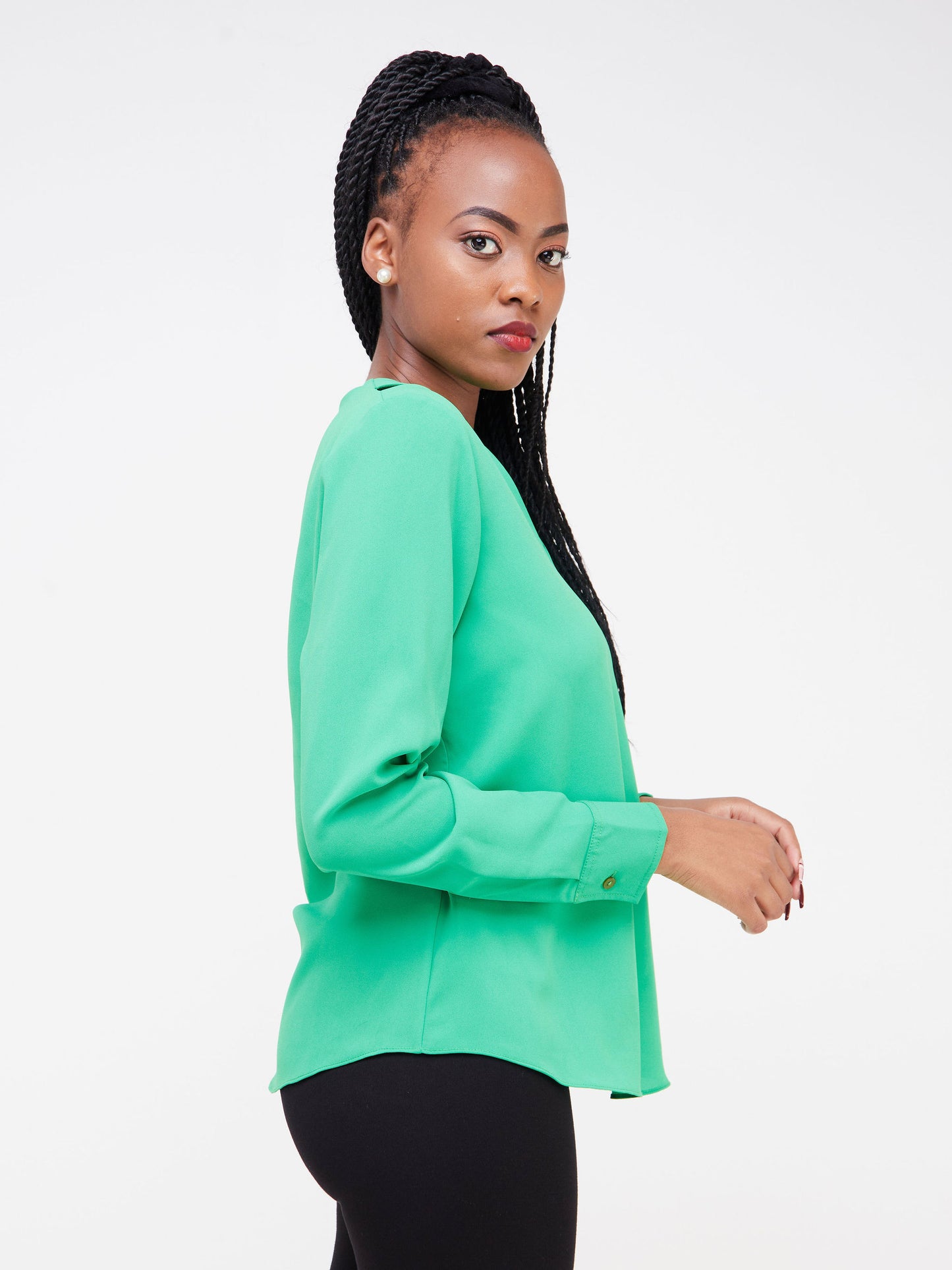 Vivo Nasara Shoulder Cut Out Top - Green
