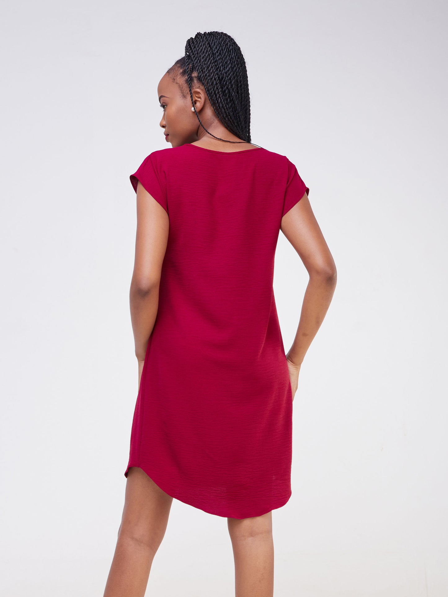 Vivo Maua Drop Shoulder T-shirt Dress - Maroon