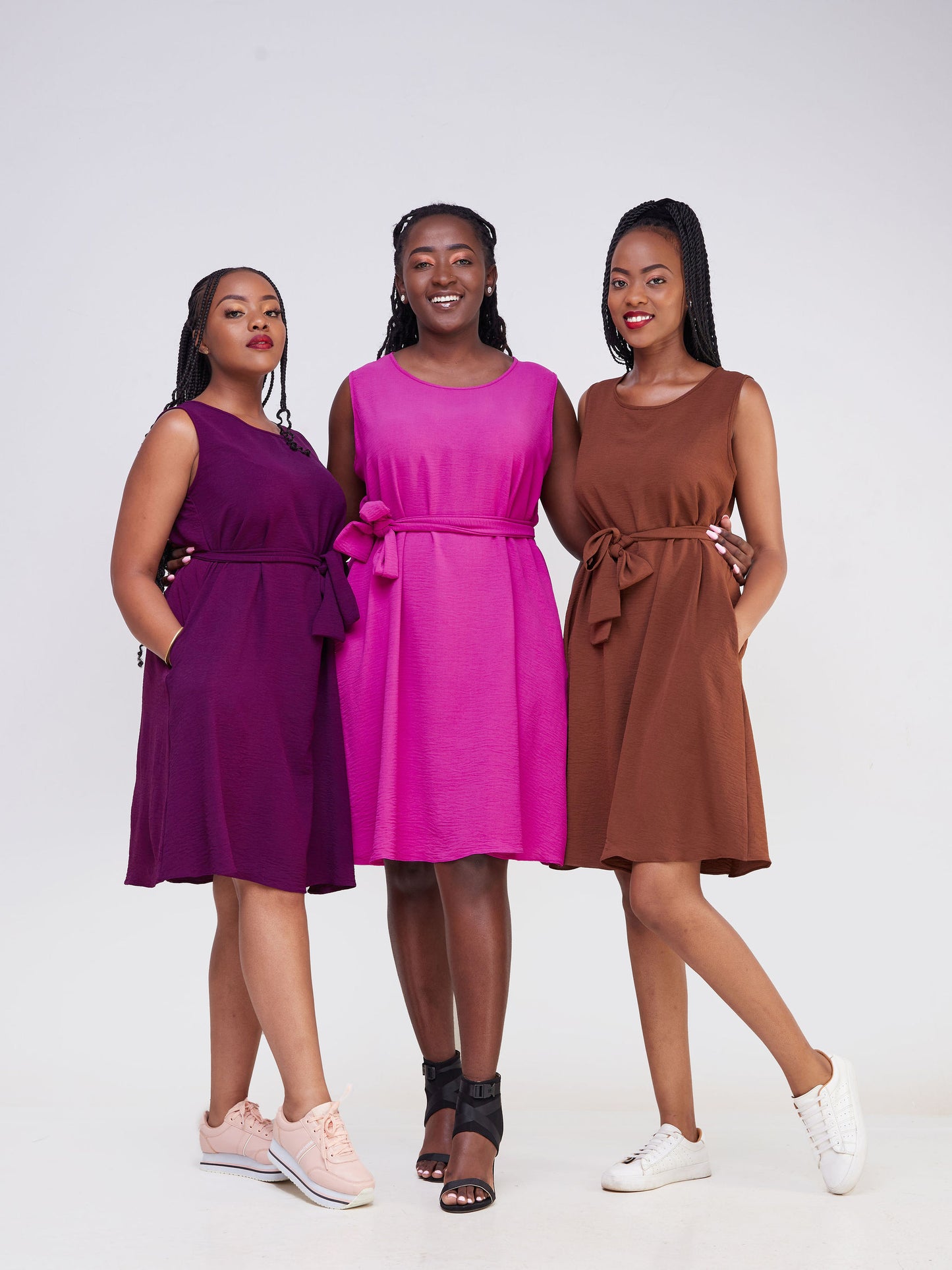 Vivo Maua Sleevless Tent Knee Length Dress - Light Pink