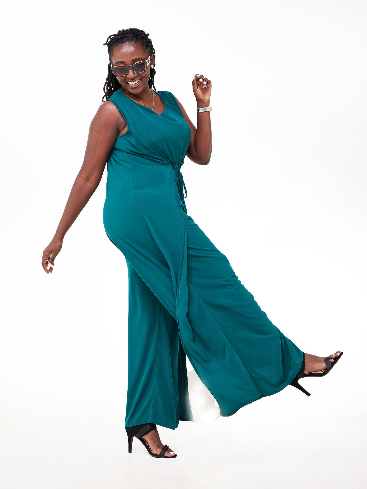 Vivo Dali Panel Jumpsuit - Dark Green