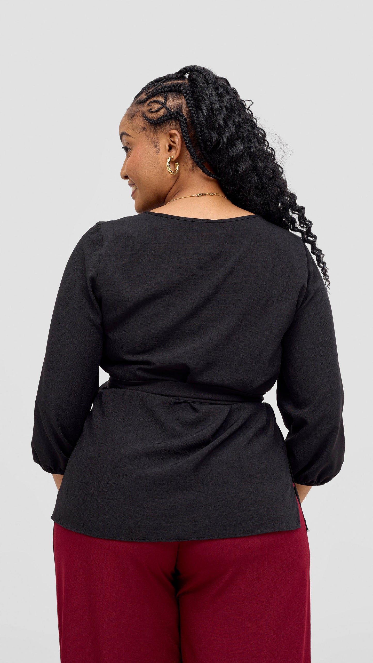 Vivo Kani Bishop Sleeve Top - Black