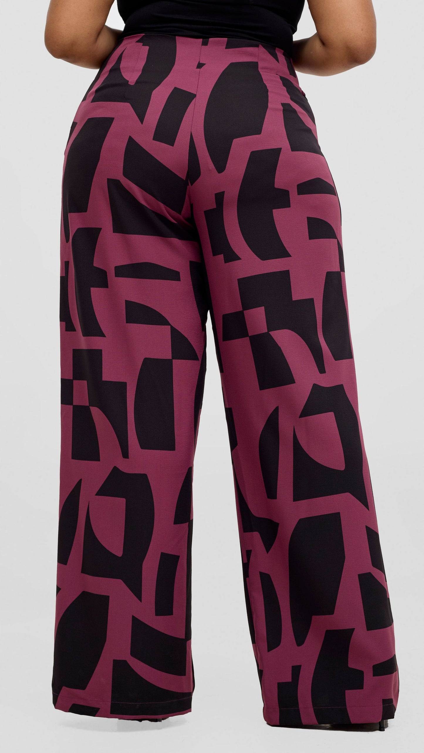 Vivo Kani Wide Leg Pants - Dusty Pink / Black Dashen Print