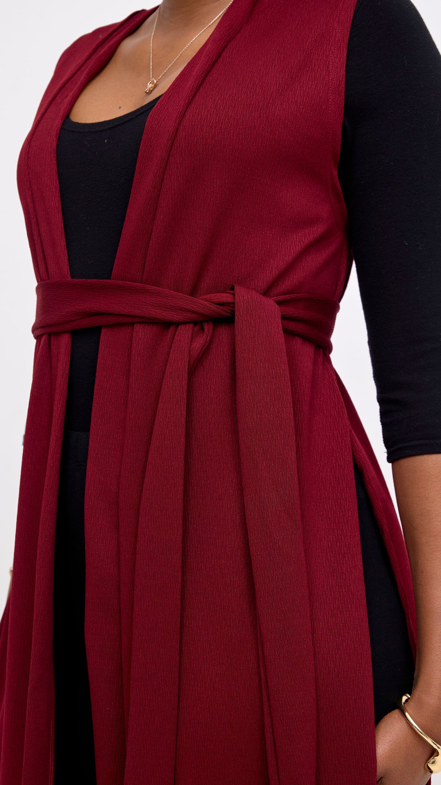 Vivo Chela Sleeveless Waterfall - Maroon