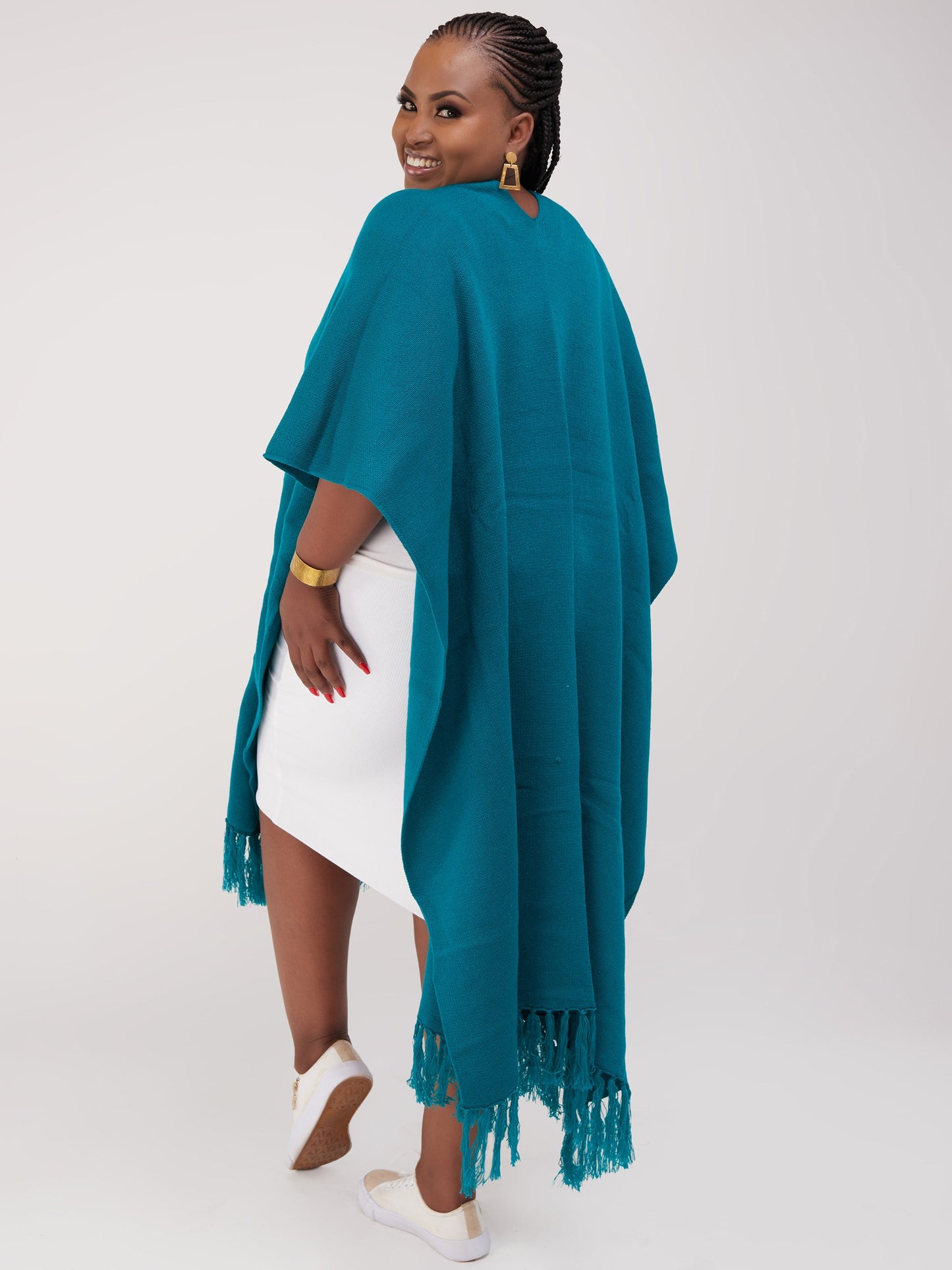 Vivo Basic Double Layered Wrap Poncho - Teal