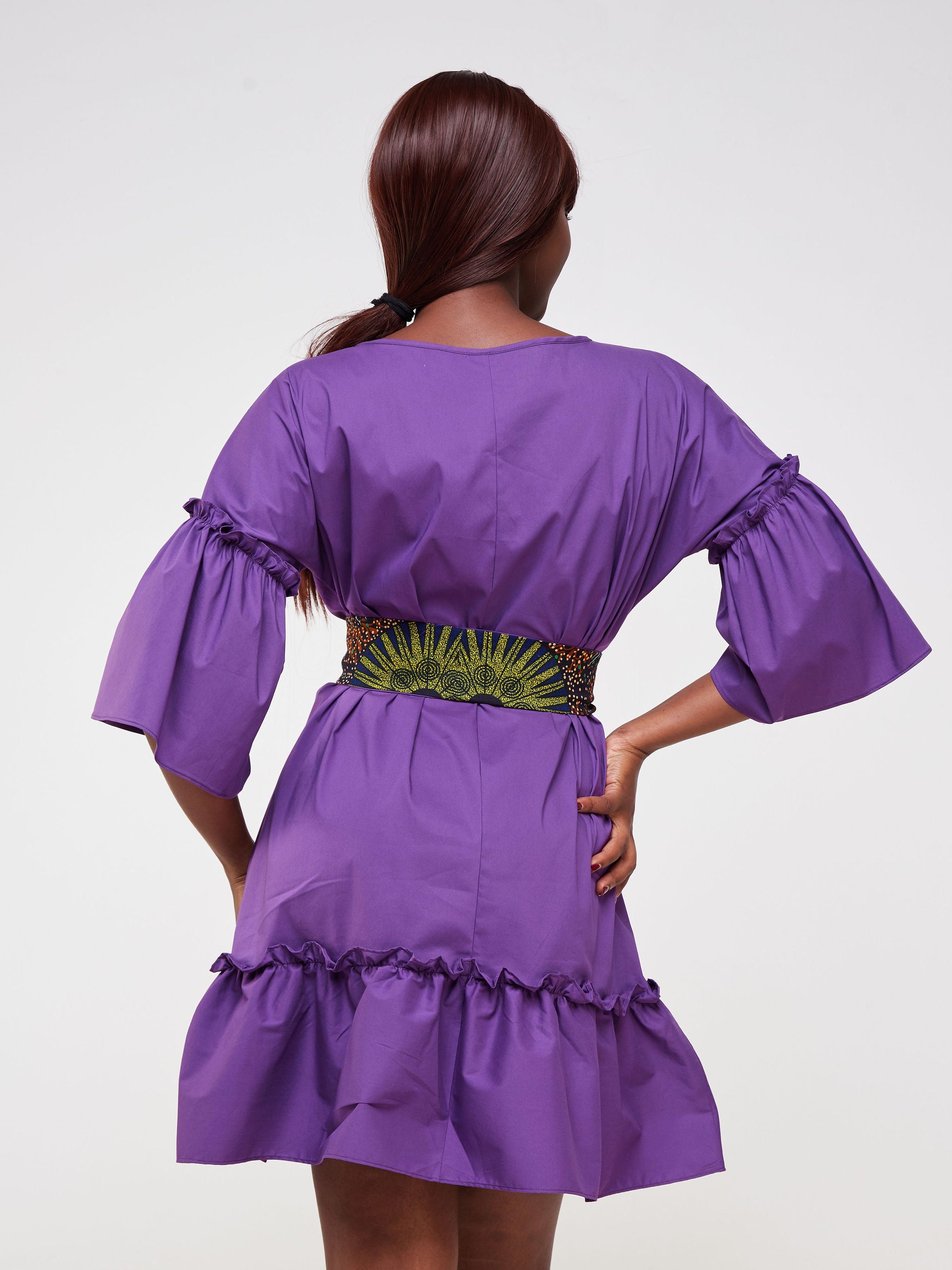 Safari Tawi Flounce Tent Dress - Purple