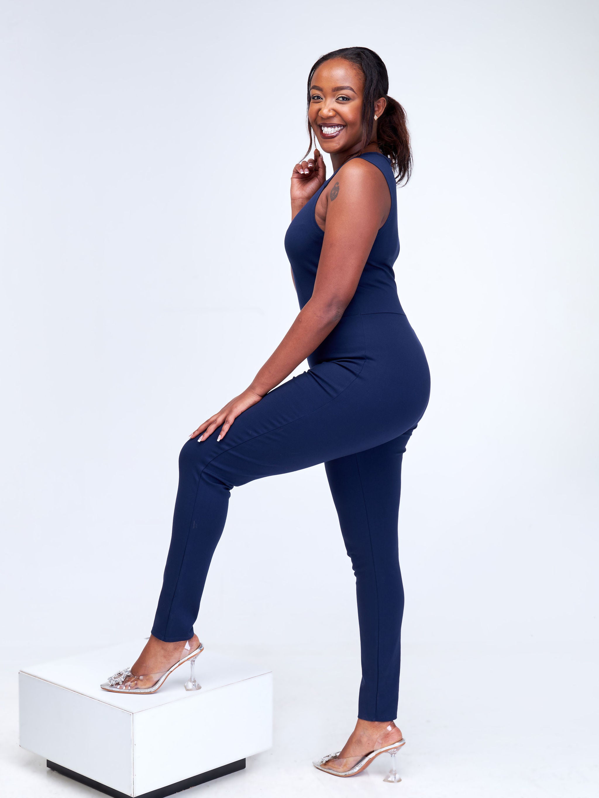 Vivo Fasi Straight Leg Jumpsuit - Navy Blue