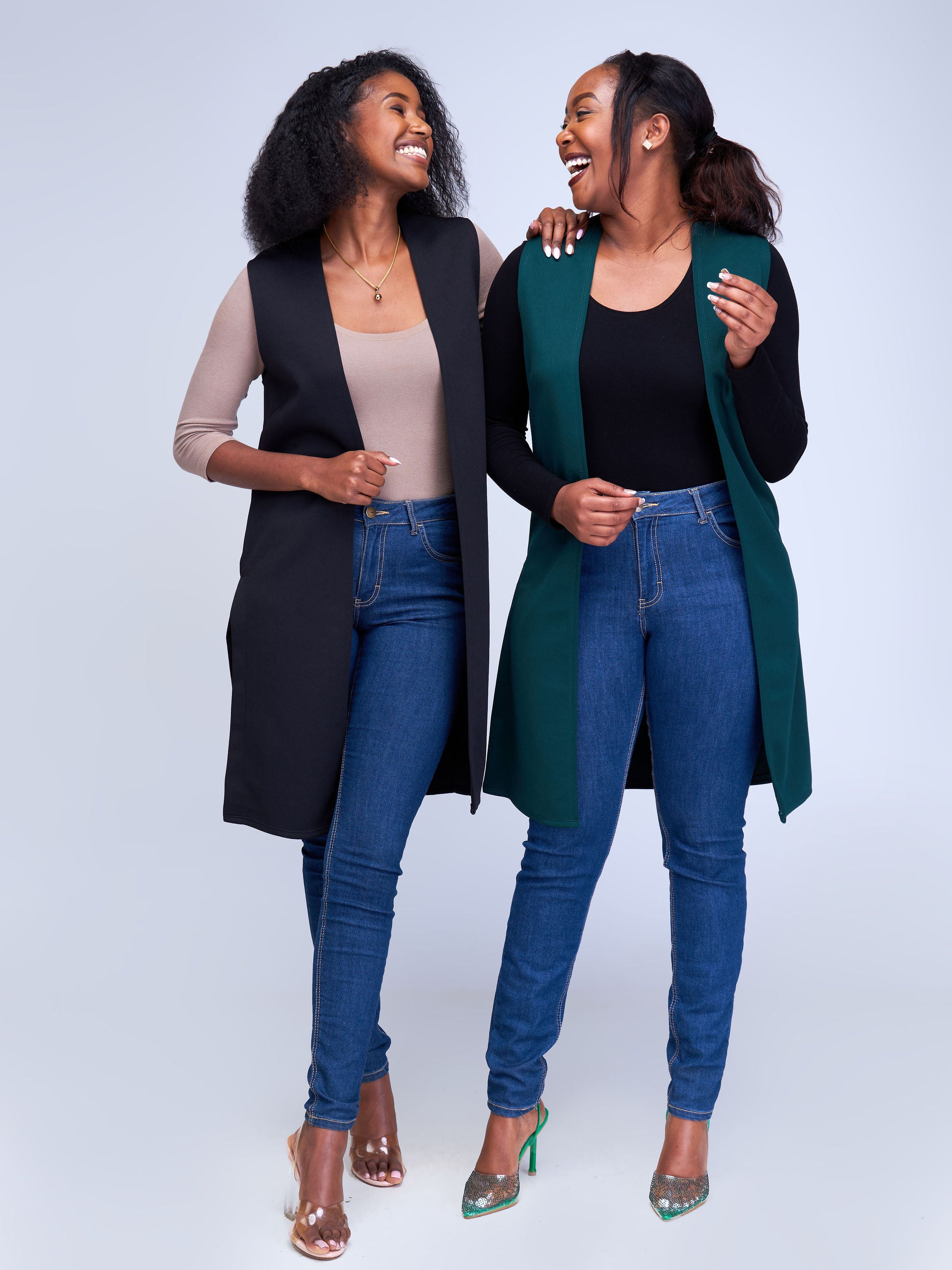 Vivo Hema Sleeveless Overcoat - Dark Green