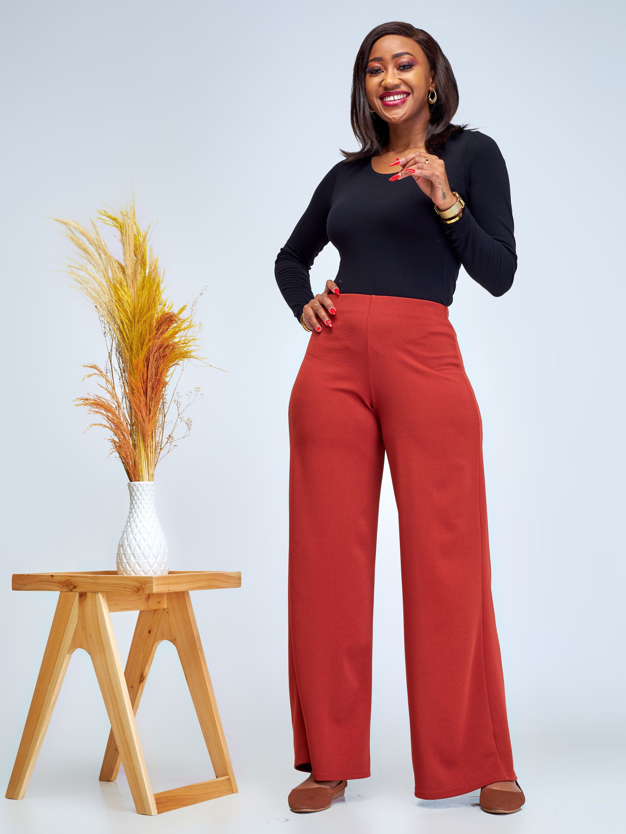 Vivo Amali Wide Leg Pants - Rust