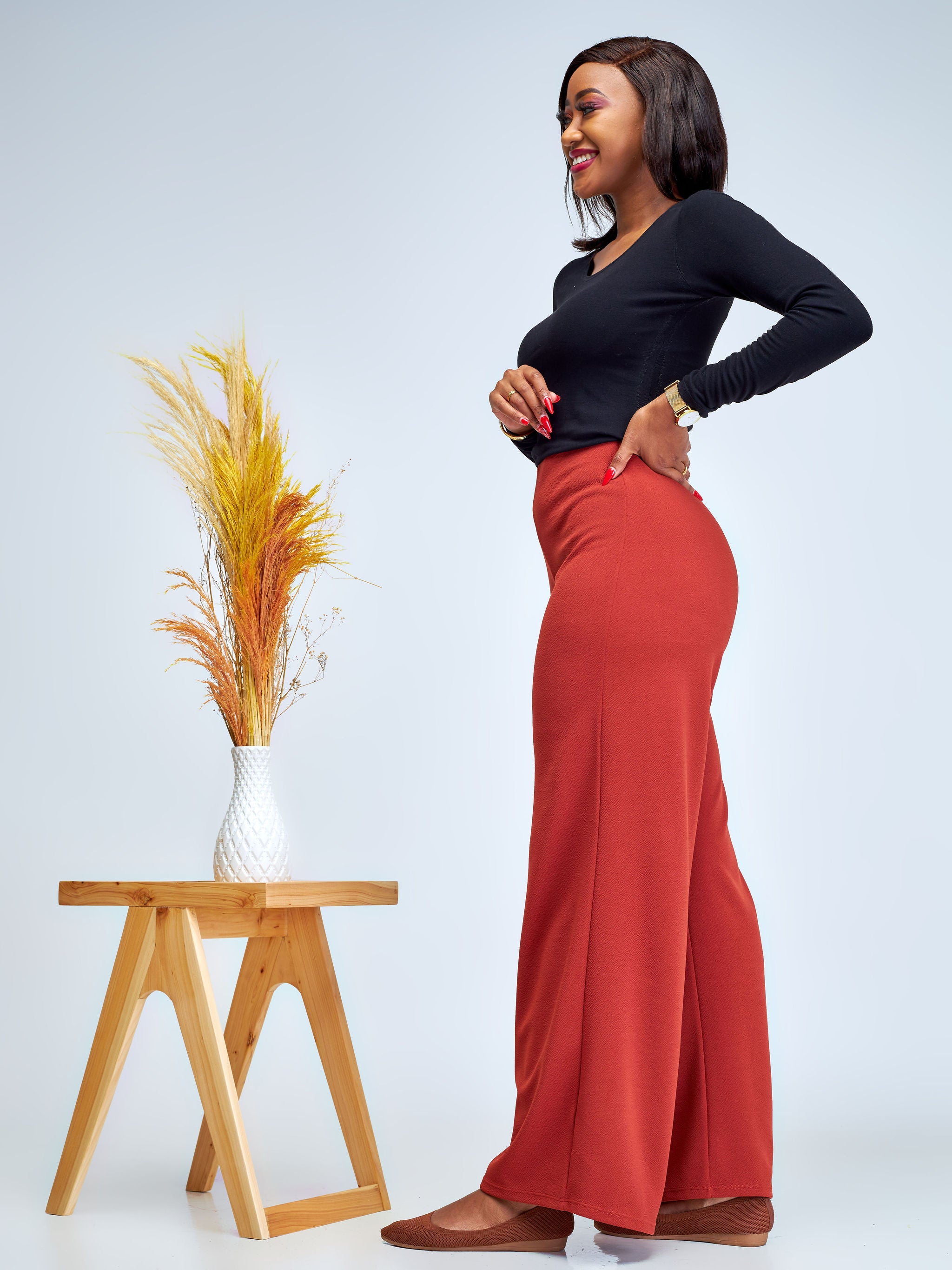 Vivo Amali Wide Leg Pants - Rust