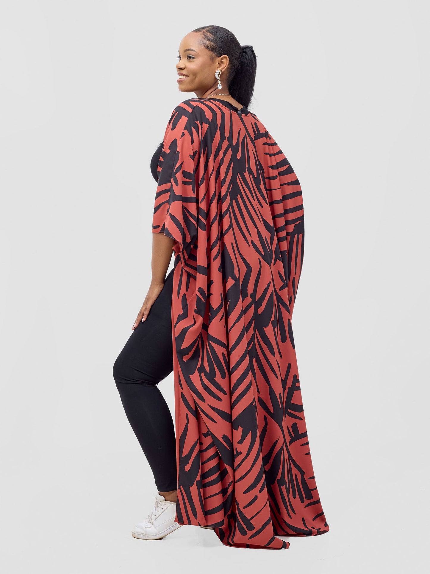 Vivo Ayla Maxi Kimono - Rust / Black Lala Print