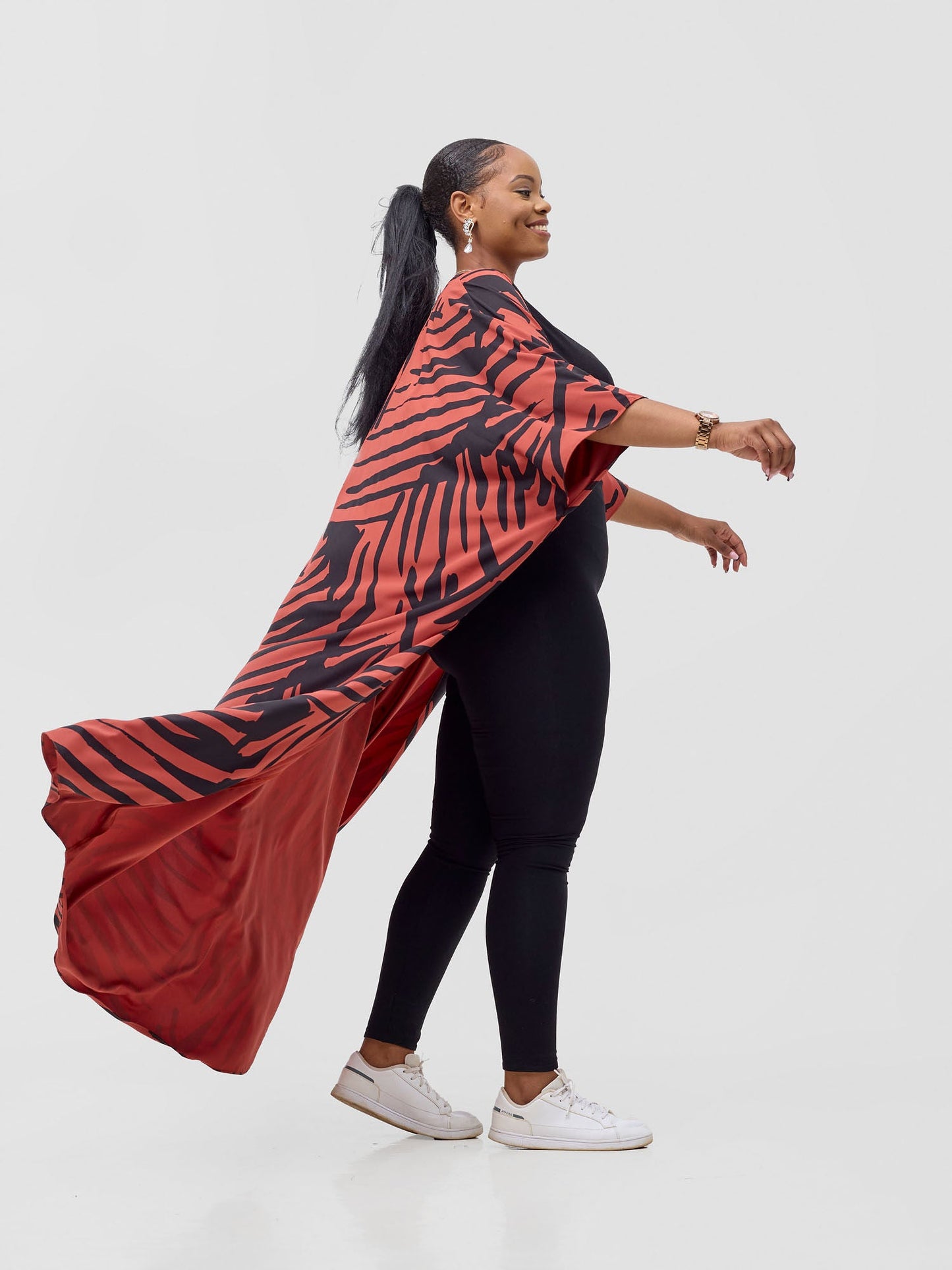 Vivo Ayla Maxi Kimono - Rust / Black Lala Print