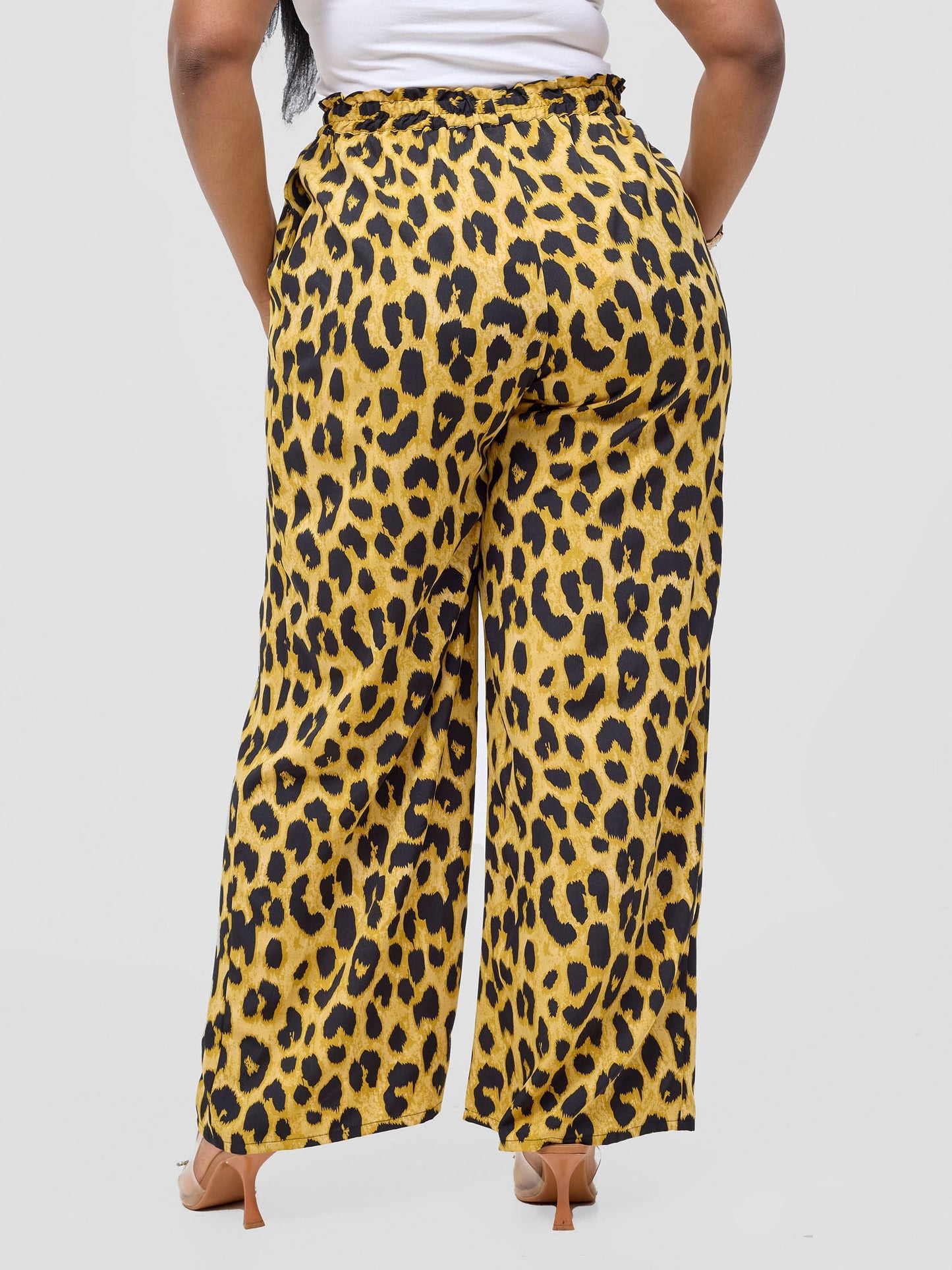 Vivo Sanali Wide Leg Pants - Dark Mustard Animal Print