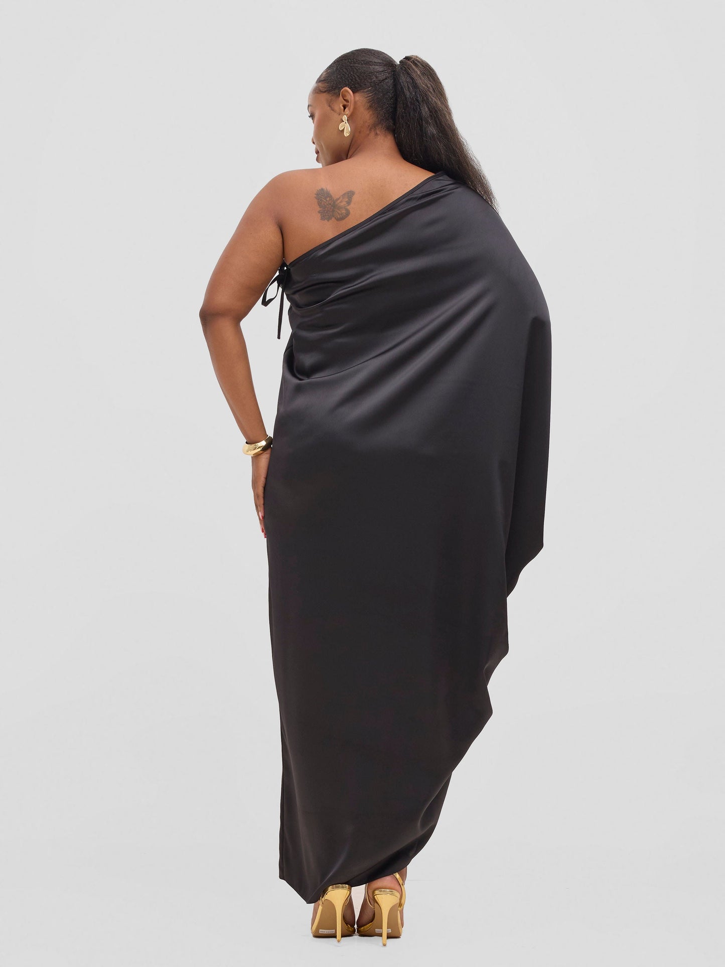 Vivo Yene One Soulder Kaftan - Black