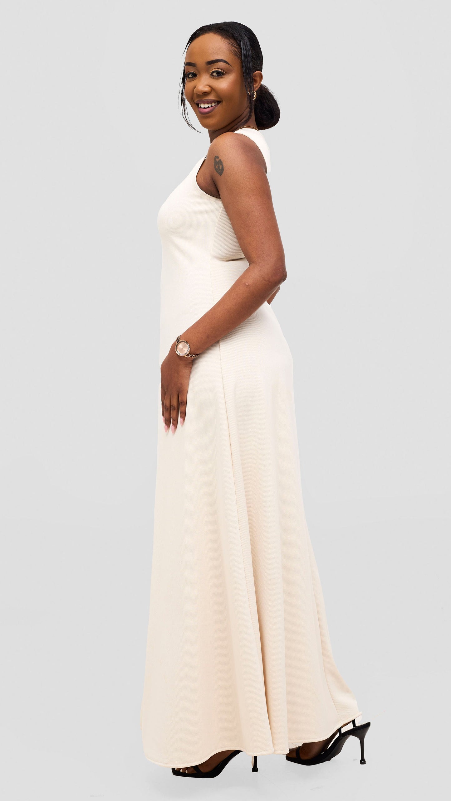 Vivo Tanda A-Line Maxi Dress - Offwhite