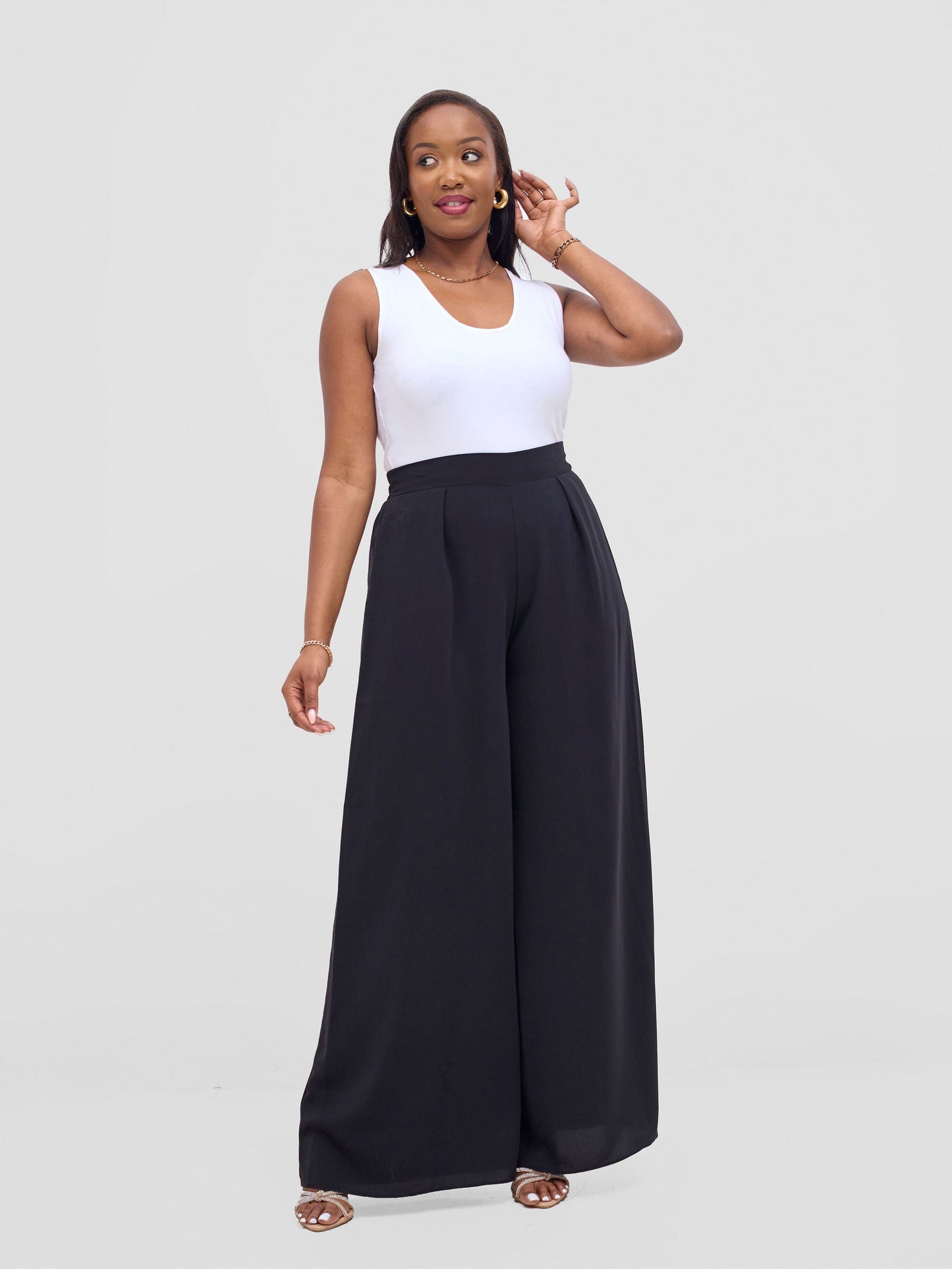 Vivo Basic Crepe Pants - Black