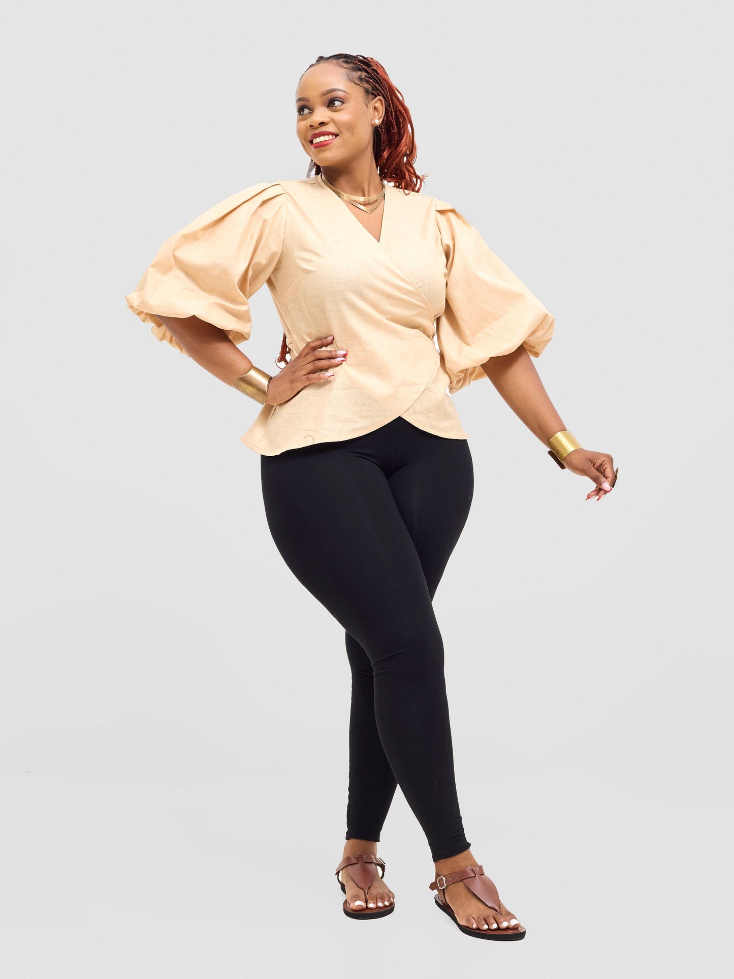 Safari Savannah Wrap Top - Beige