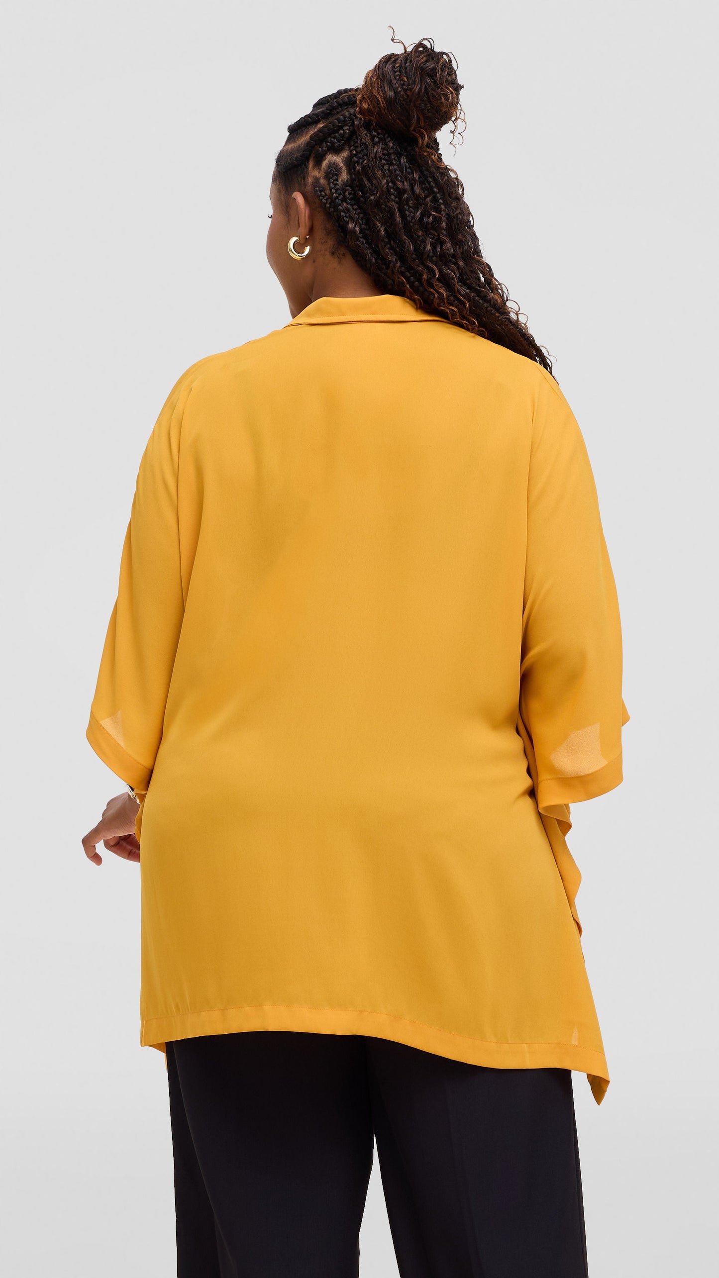 Vivo Isabi Loose Top in Chiffon - Mustard