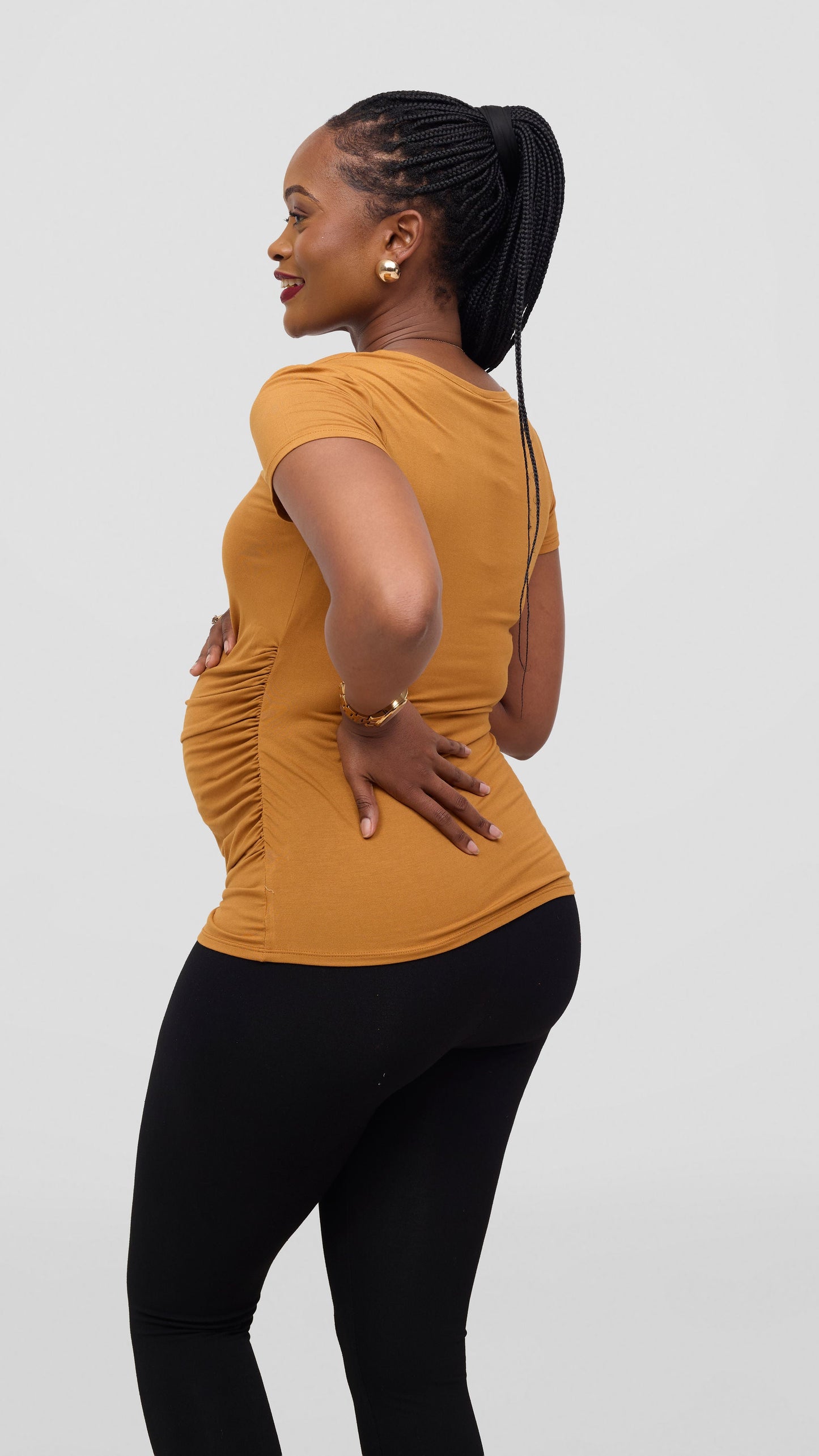 Vivo Anavi Short Sleeve Top - Dark Mustard