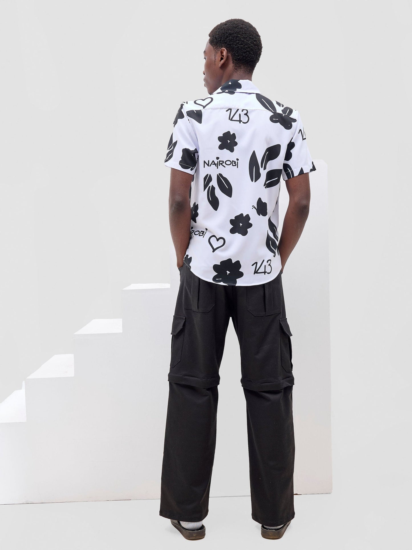 Zoya X Metamorphisized 143 Oversized Bowling Shirt - White / Black
