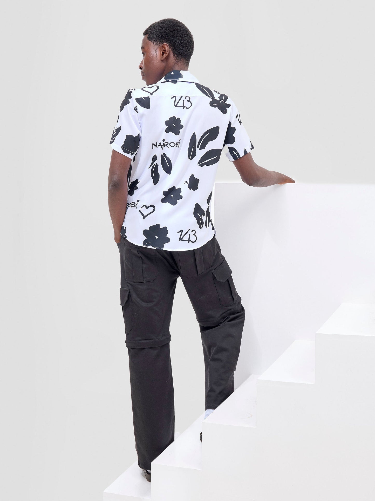 Zoya X Metamorphisized 143 Oversized Bowling Shirt - White / Black