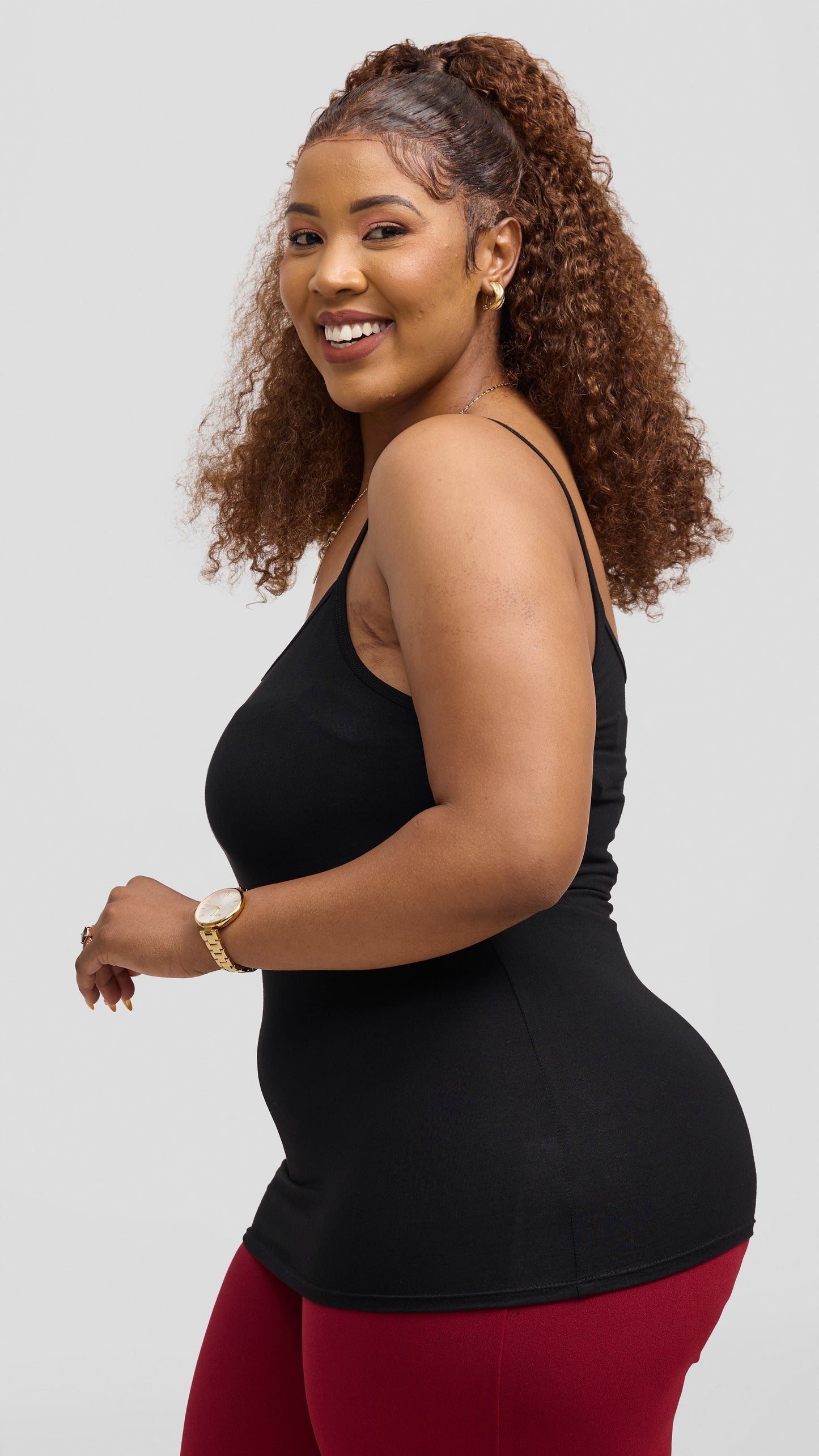 Vivo Jersey Spaghetti Tank Top - Black