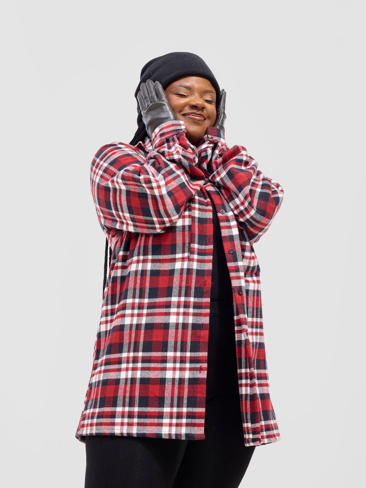 Zoya Aridi Unisex Shacket (Flannel) - Red Flannel