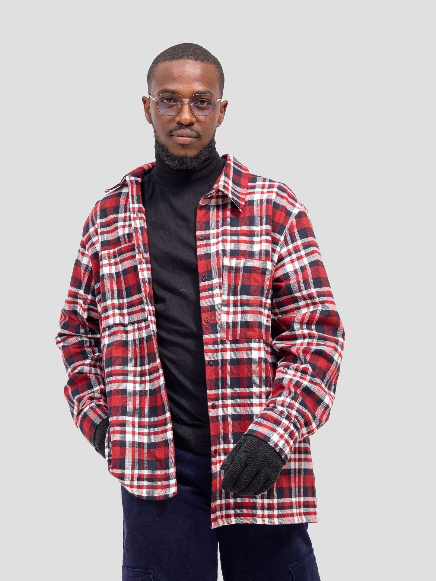 Zoya Aridi Unisex Shacket (Flannel) - Red Flannel
