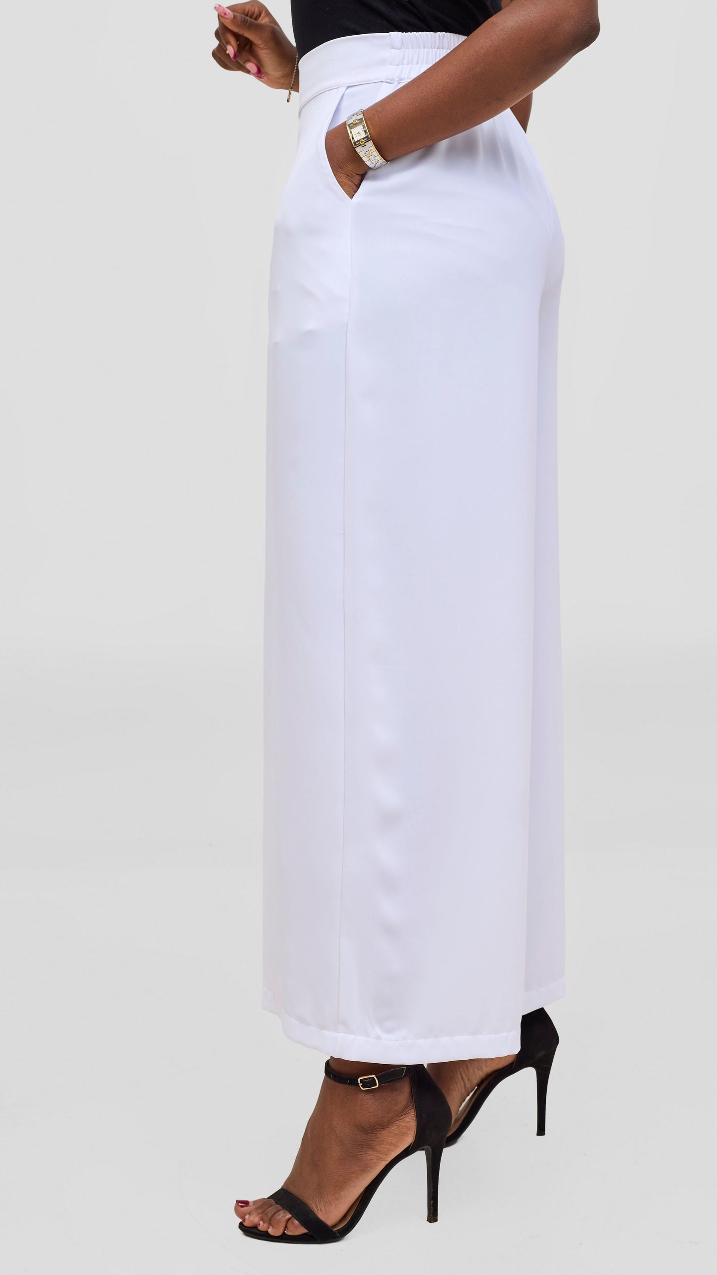 Vivo Talia Wide Leg Pants - White