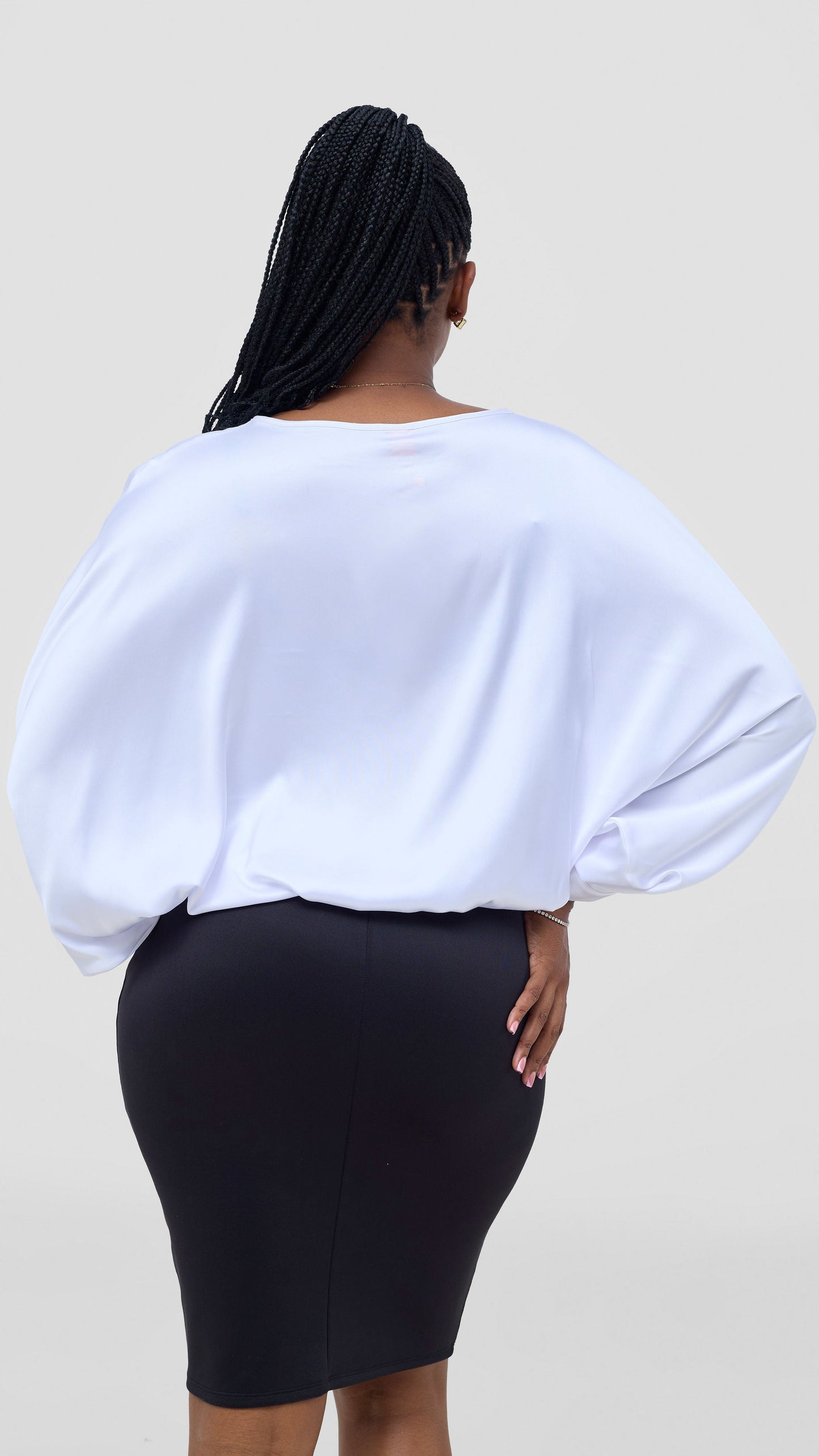 Vivo Sawari Crossed Cuff Batwing Top - White