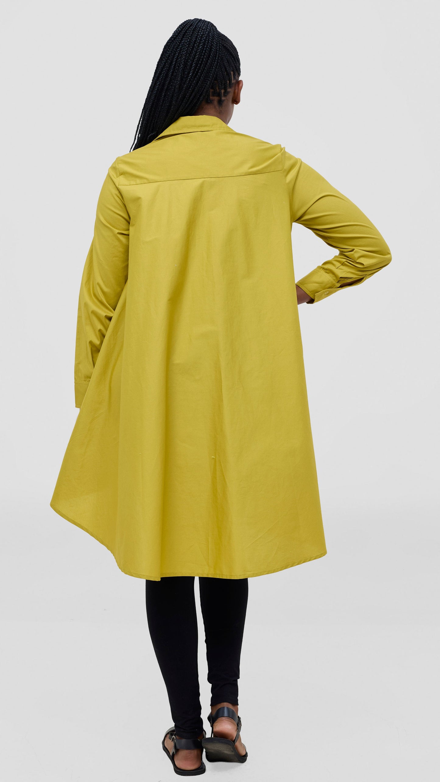 Safari by Vivo Zehra Cotton High Low Shirt - Light Olive