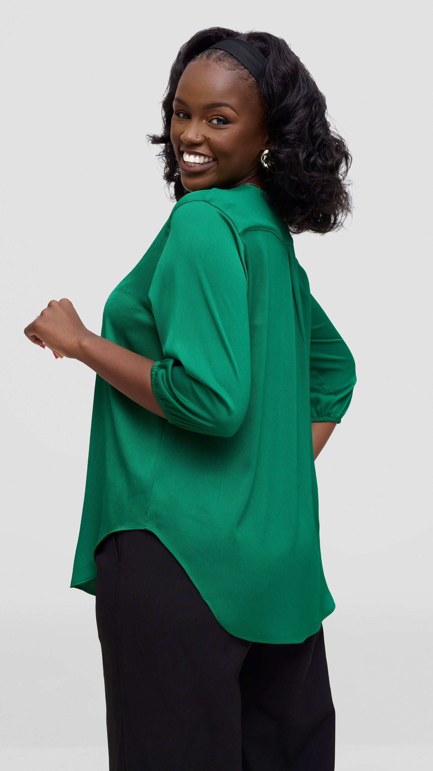 Vivo Dua Shirt In Satin - Green
