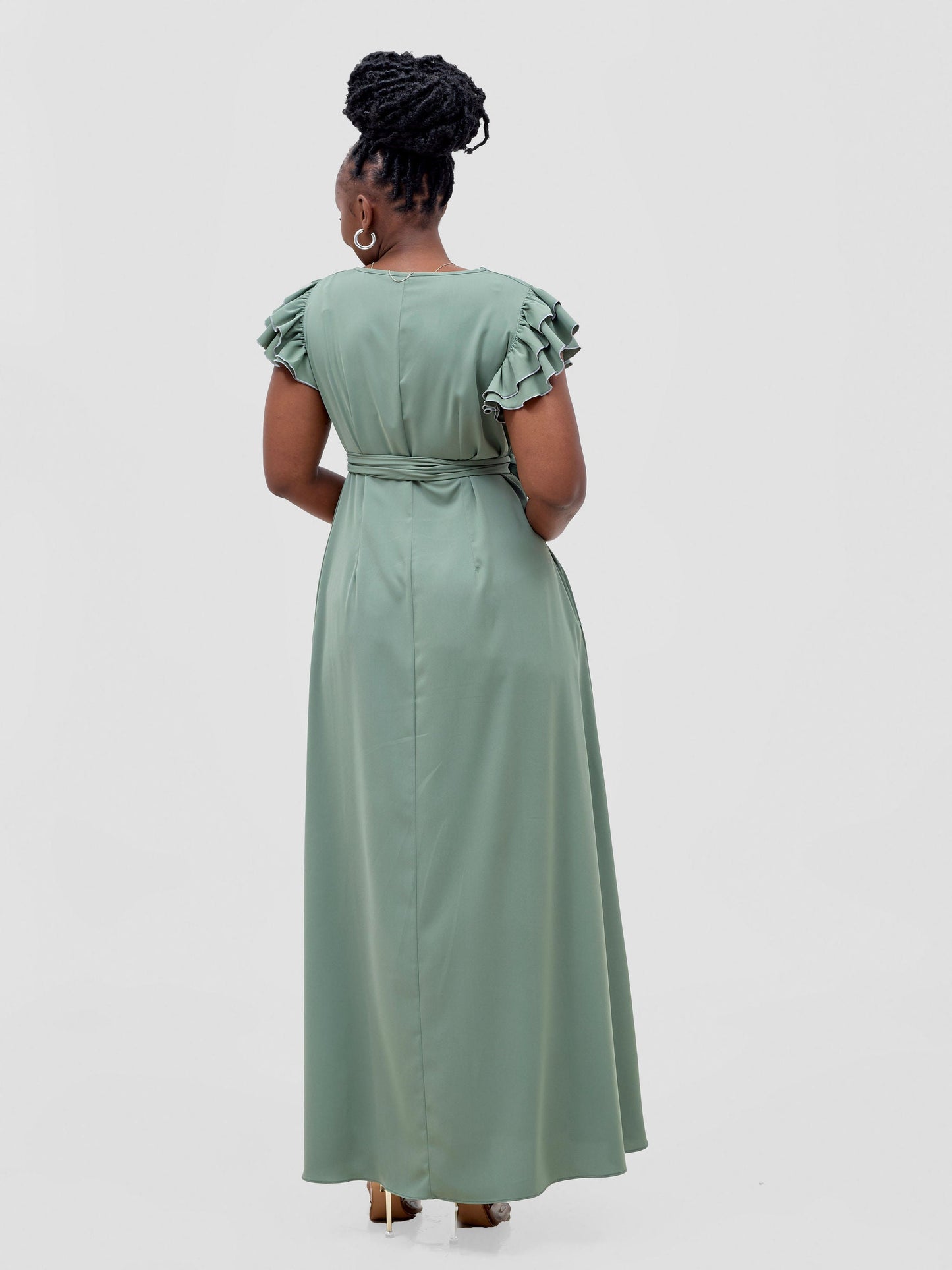 Vivo Nasinka A-line Maxi Dress - Dusty Green