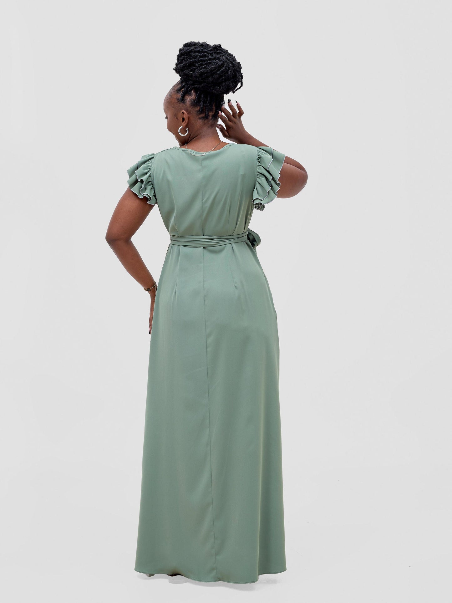 Vivo Nasinka A-line Maxi Dress - Dusty Green