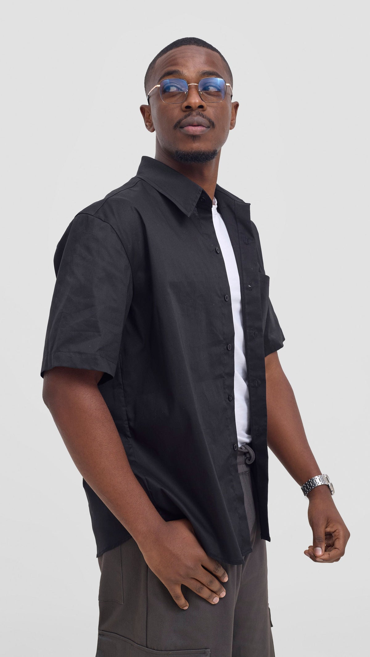 Shiv & Shikie X Safari Short Sleeve Shirt - Black