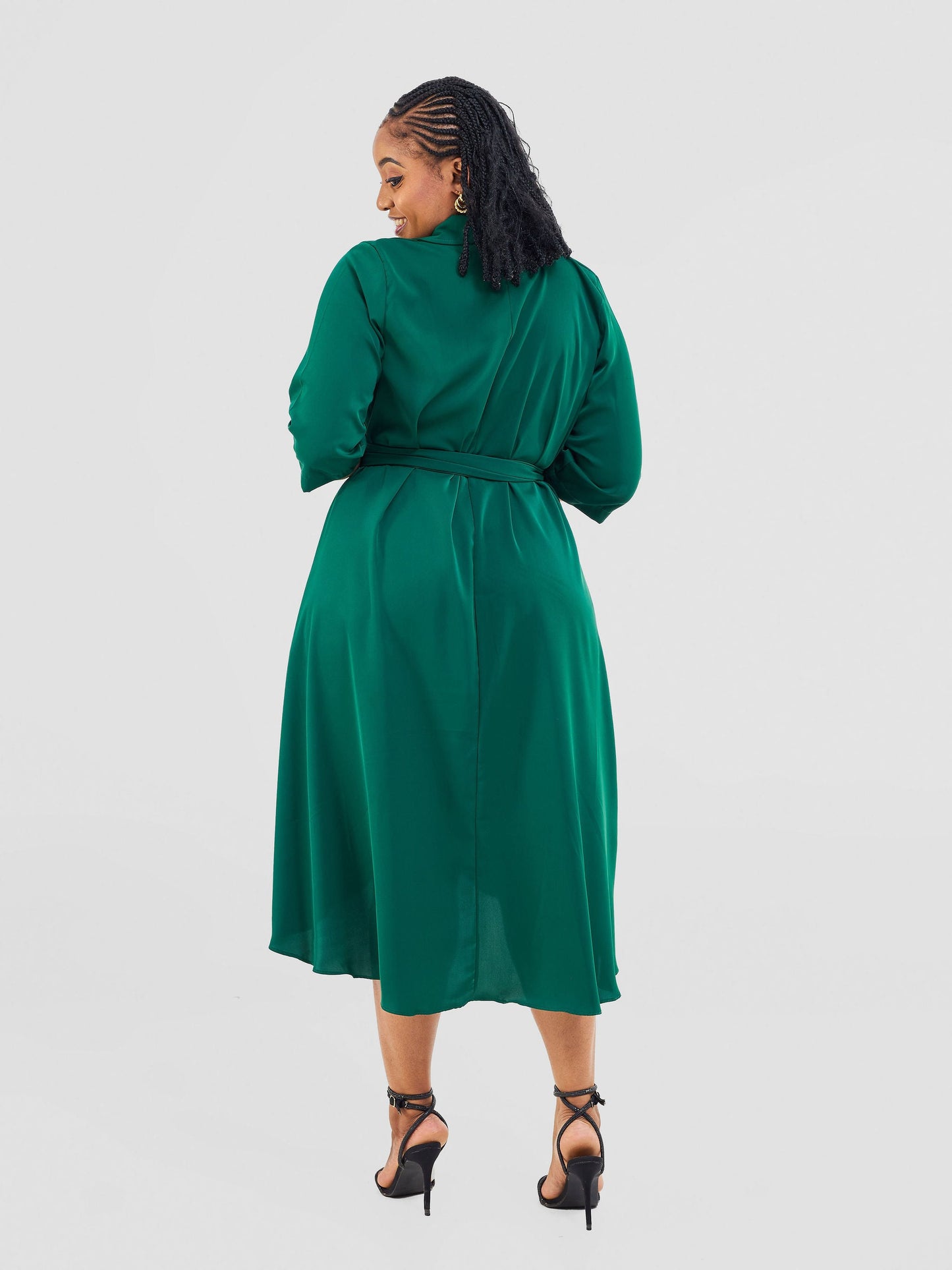 Vivo Yumi High Low Shirt Dress - Green