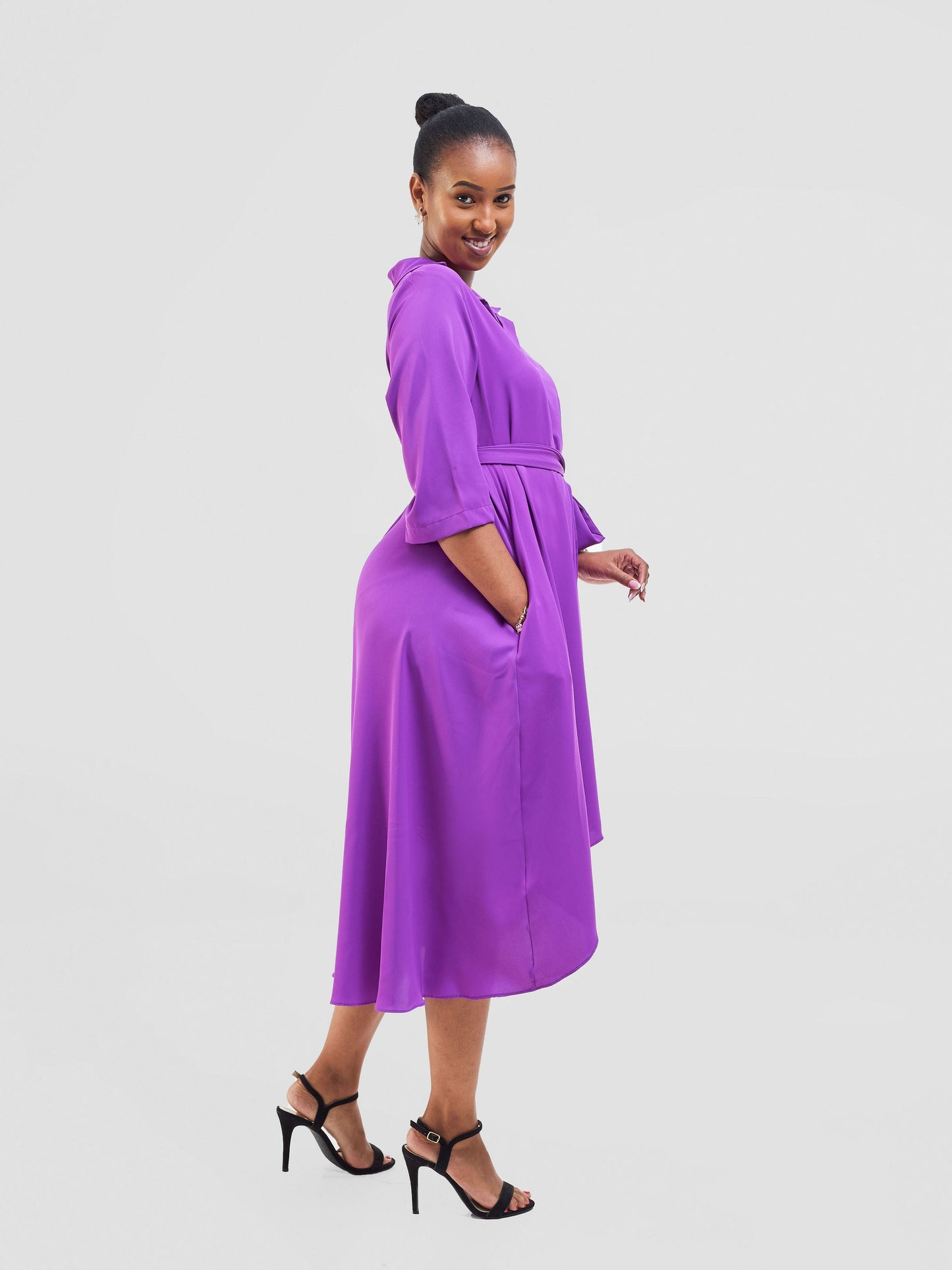 Vivo Yumi High Low Shirt Dress - Magenta