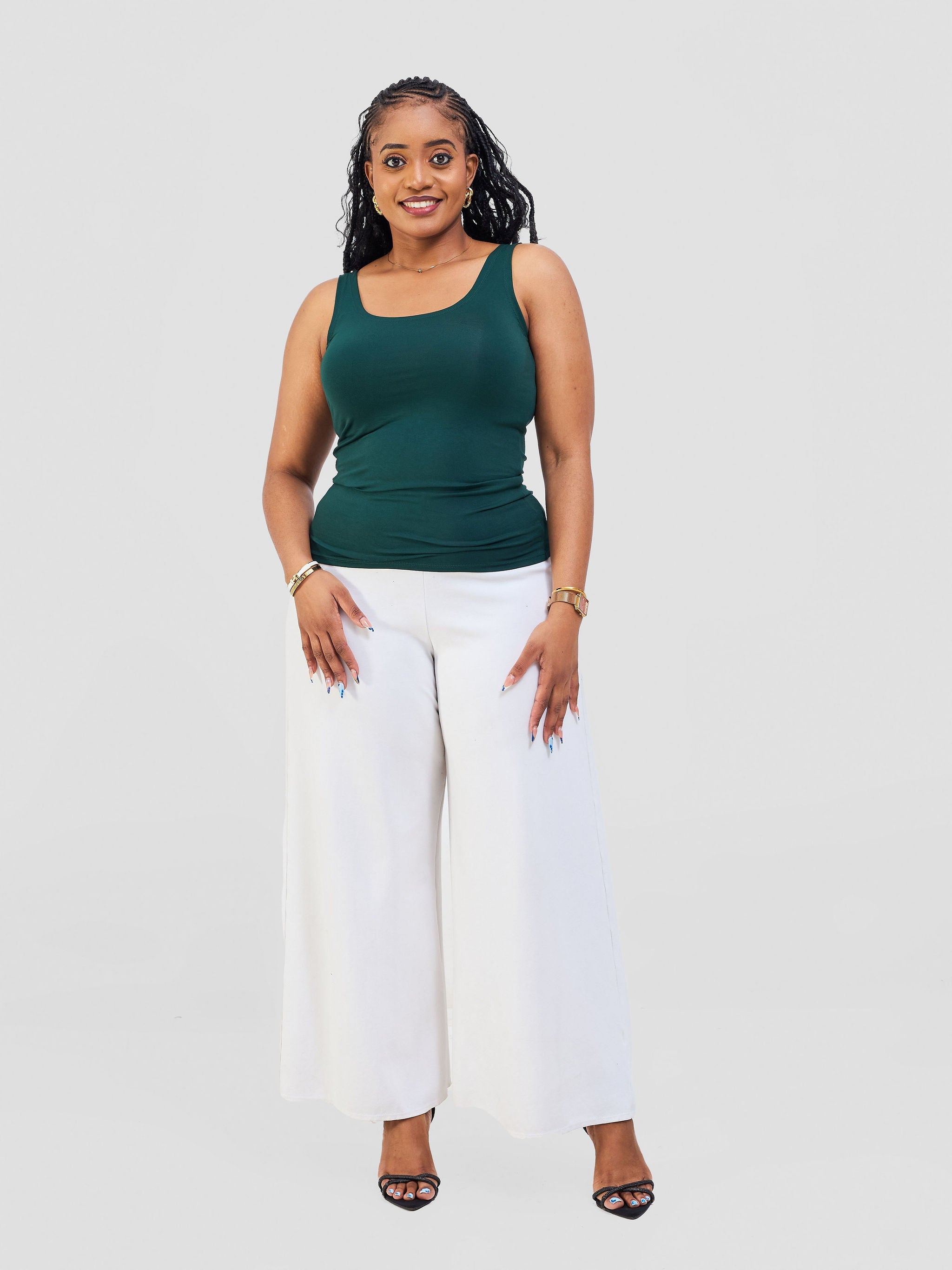 Vivo Basic Drop Shoulder Top - Dark Green
