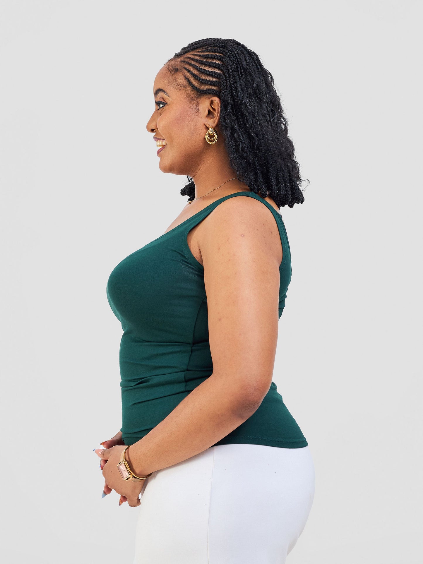 Vivo Basic Drop Shoulder Top - Dark Green