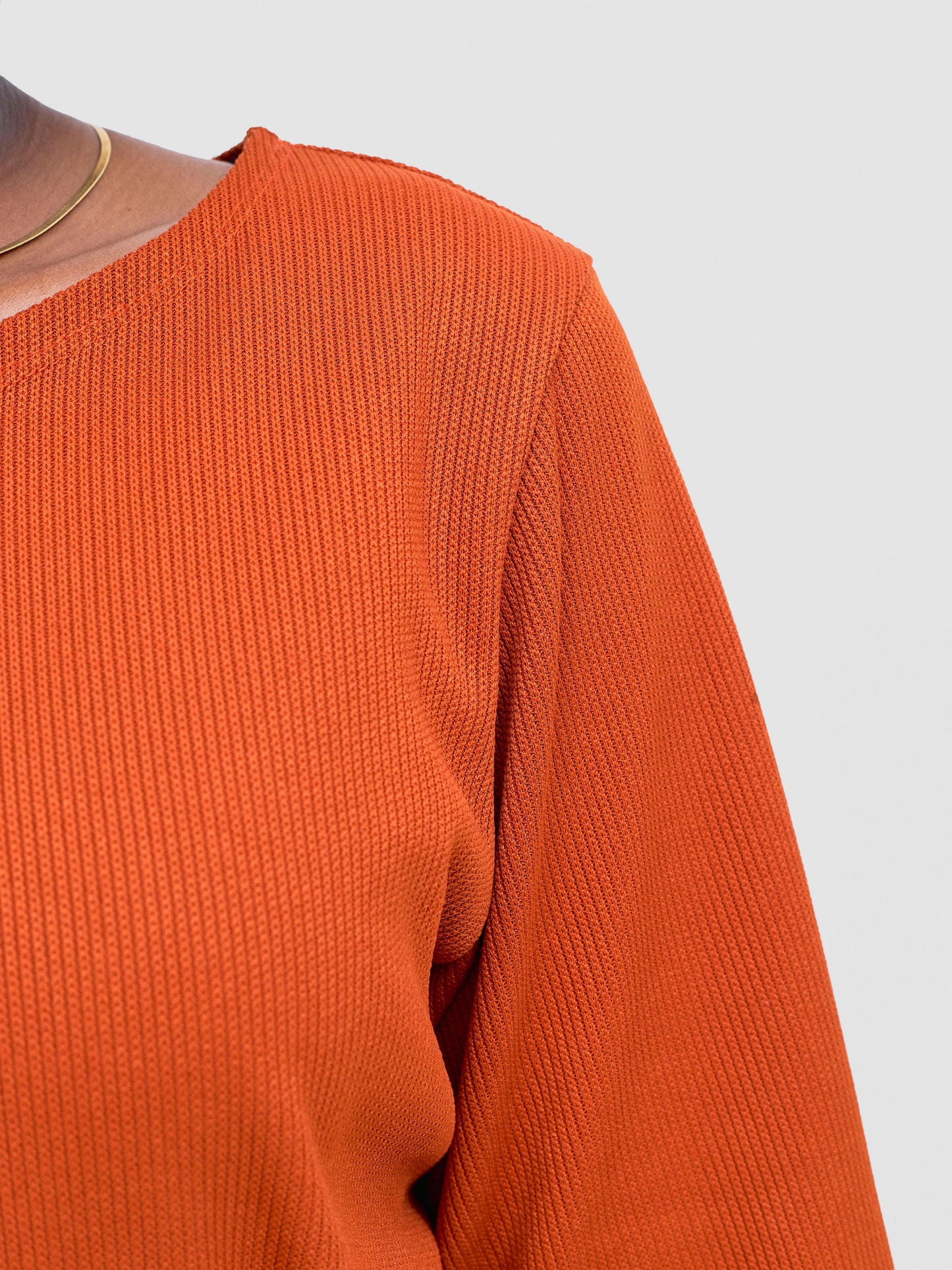 Vivo Rema 3/4 Sleeve Side Slit Tunic Top - Burnt Orange