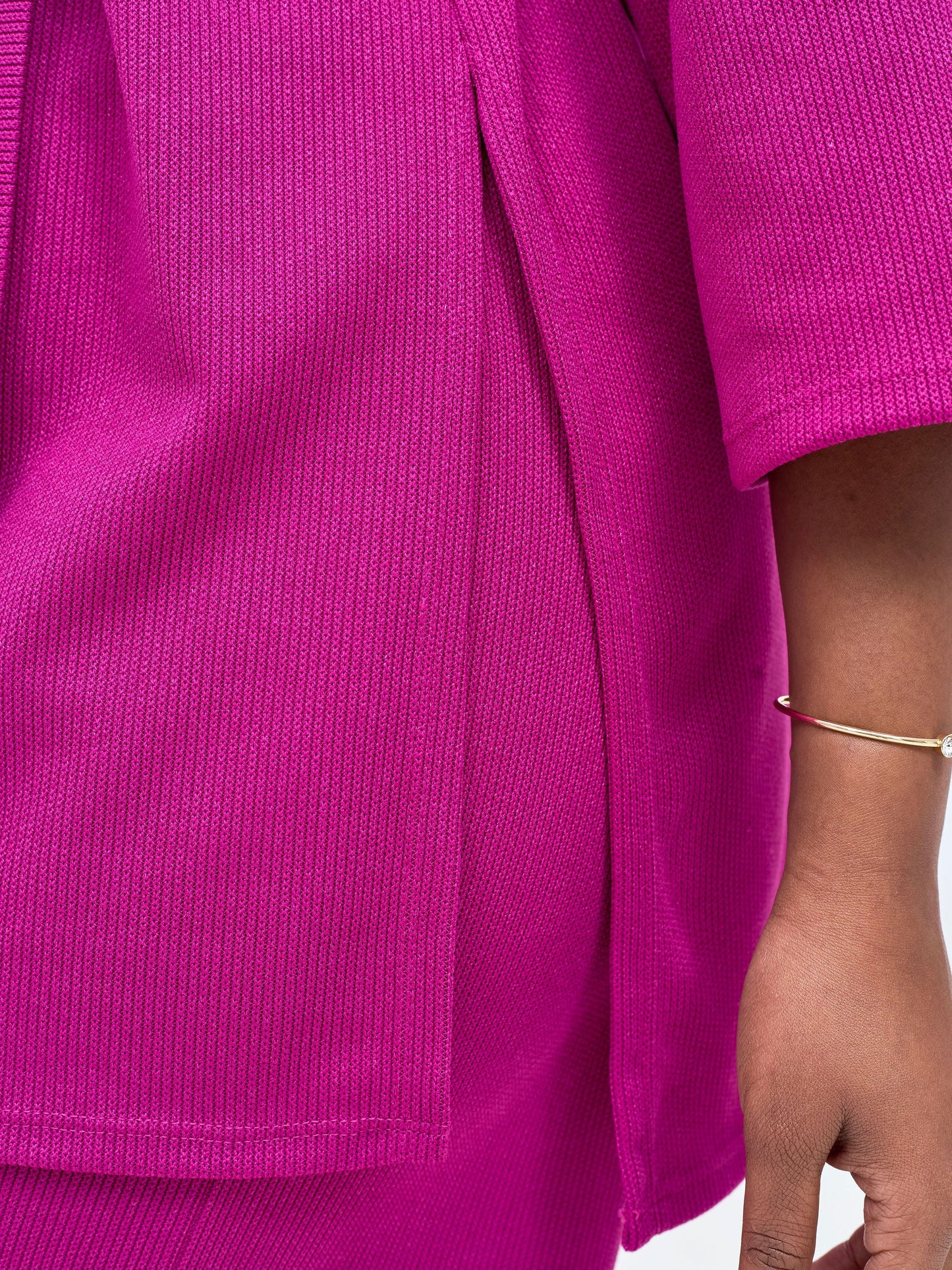 Vivo Rema 3/4 Sleeve Side Slit Tunic Top - Fuschia