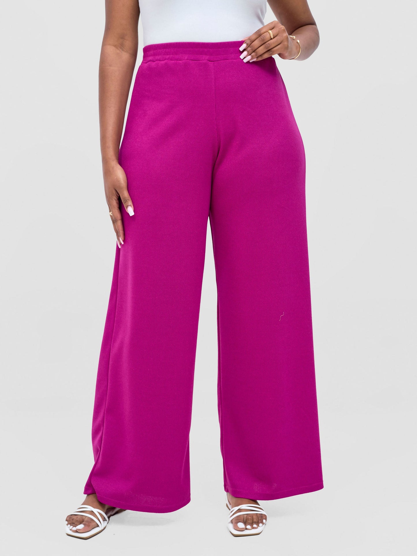 Vivo Rema Straight Leg Pants - Fushcia