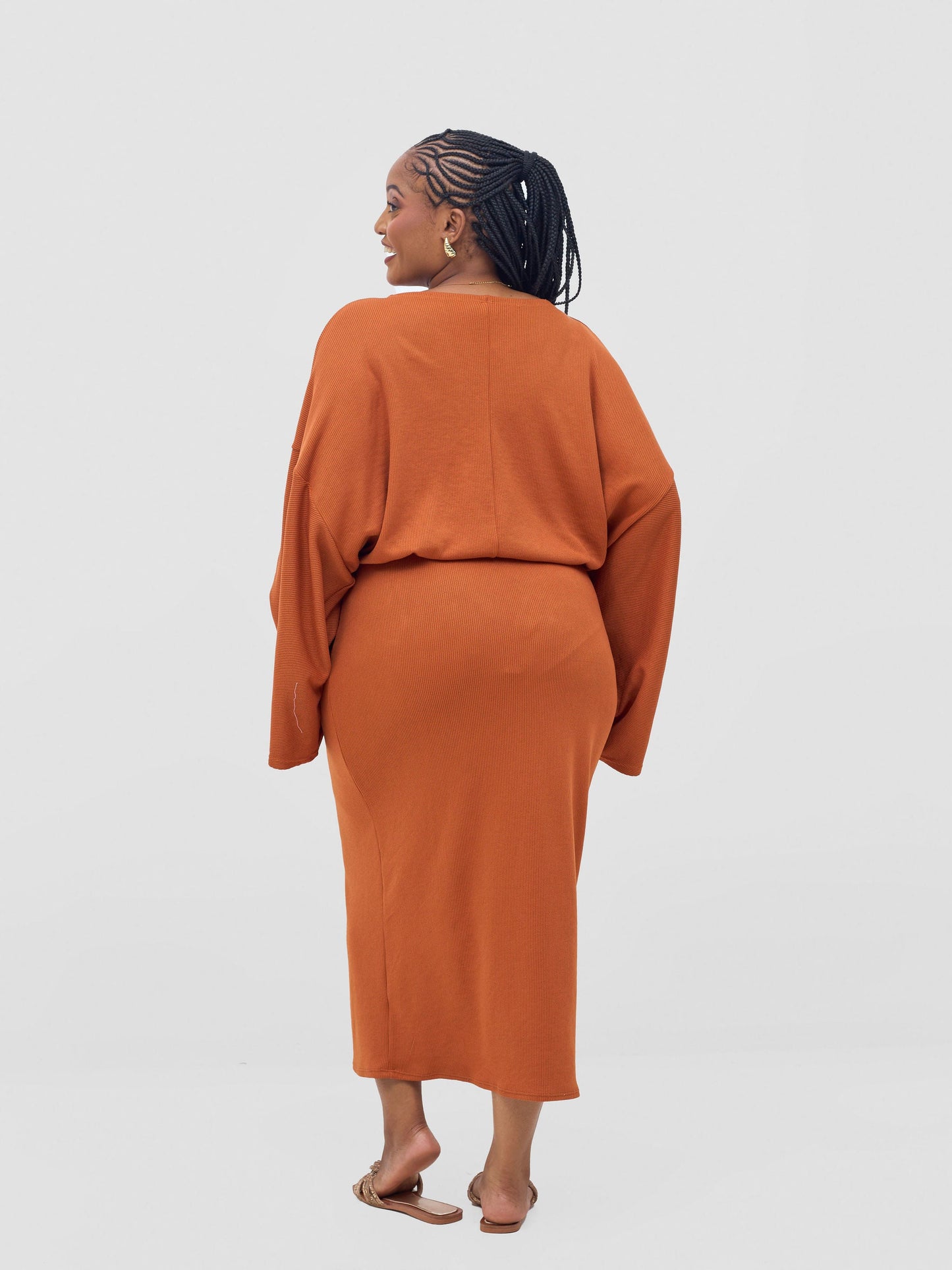 Vivo Safa Drawstring Wide Top - Burnt Orange