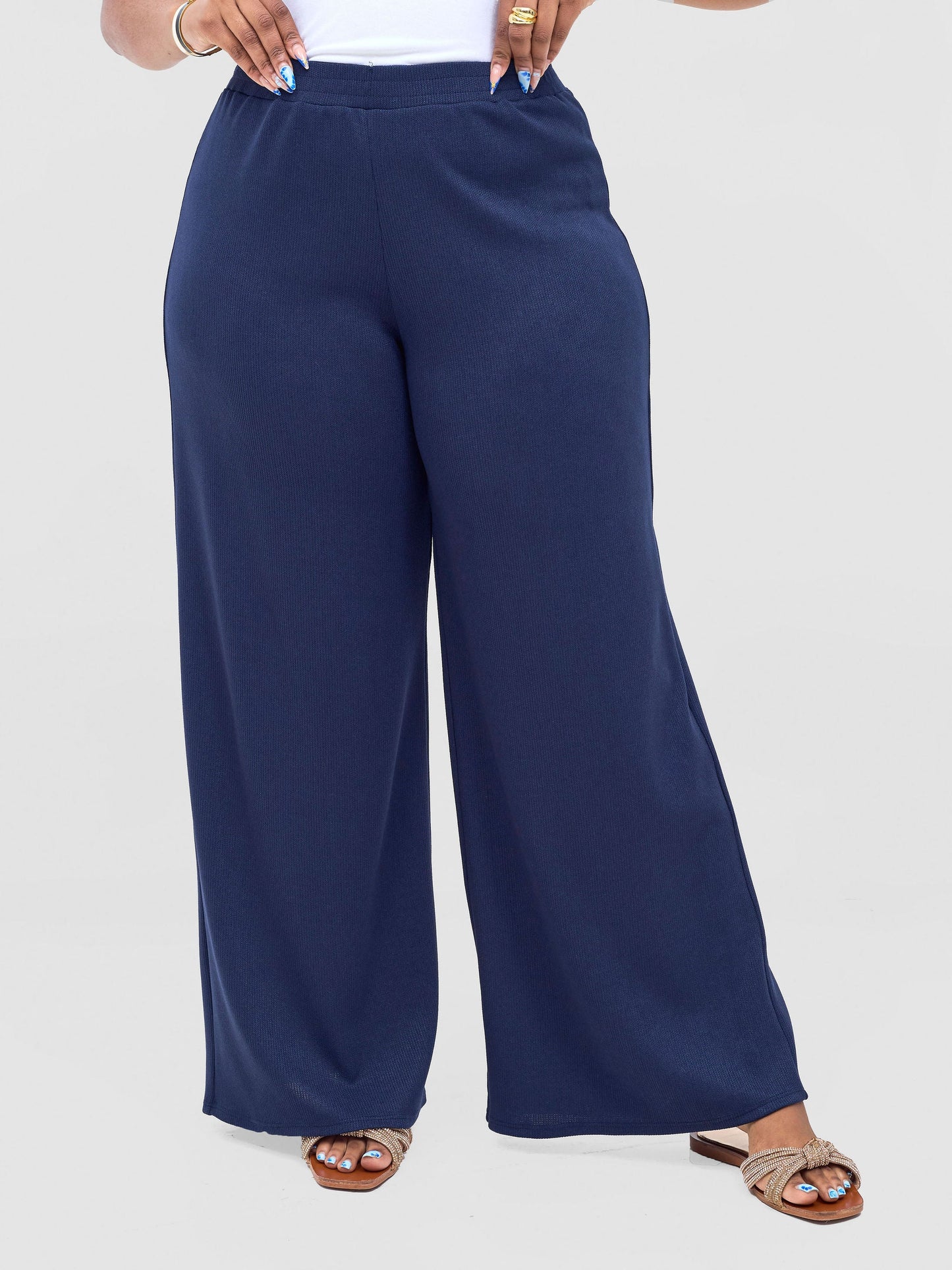 Vivo Rema Straight Leg Pants - Navy
