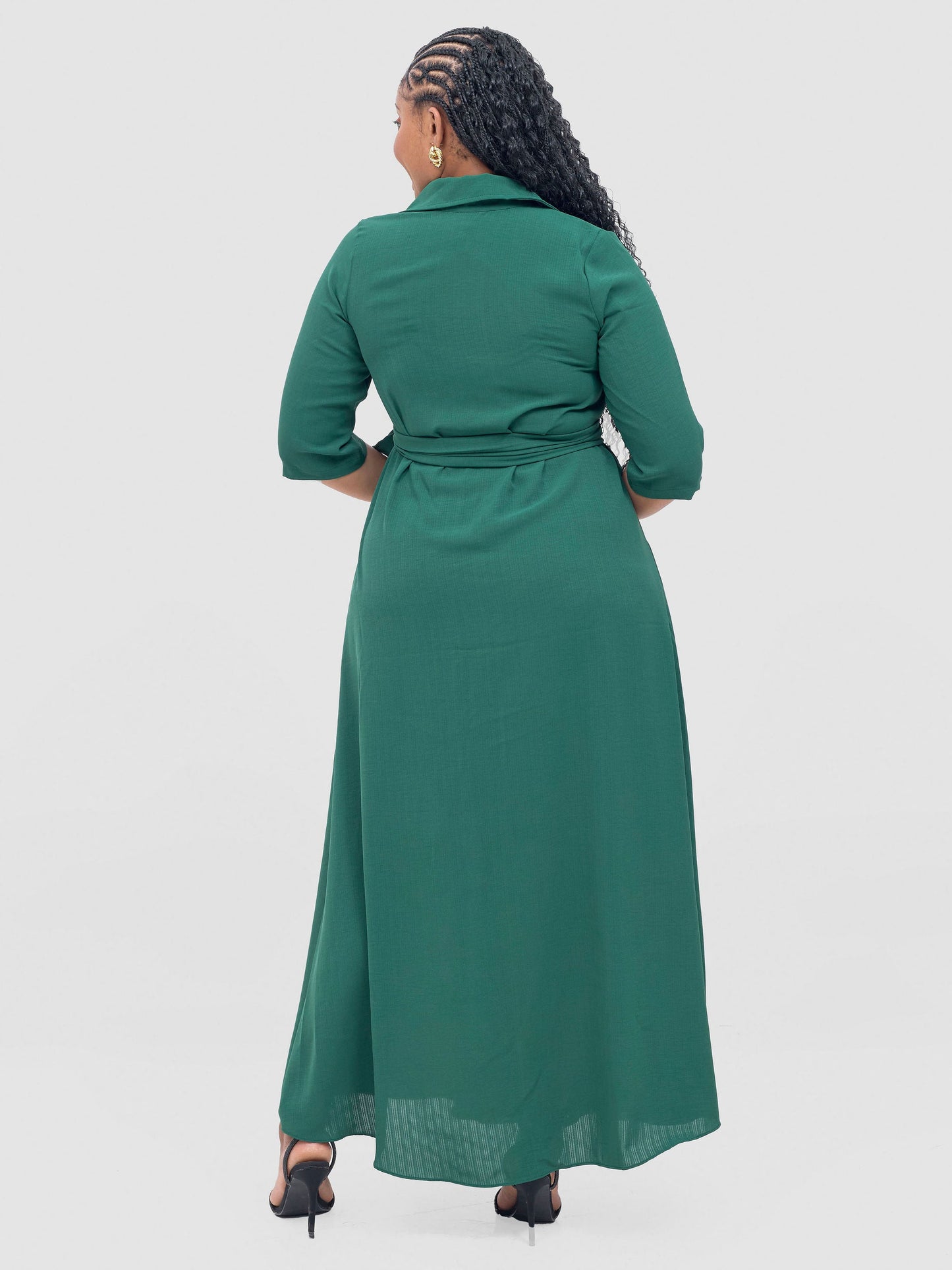 Vivo Yumi Maxi Shirt Dress - Dark Green