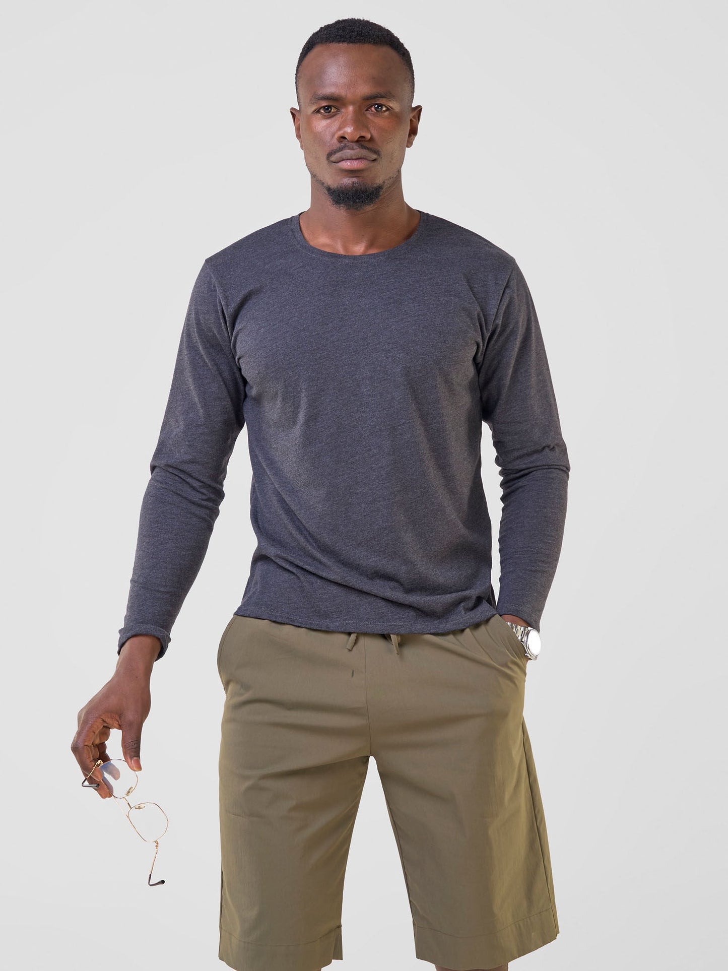 Safari Bush Men's Long Sleeve T-shirt - Grey